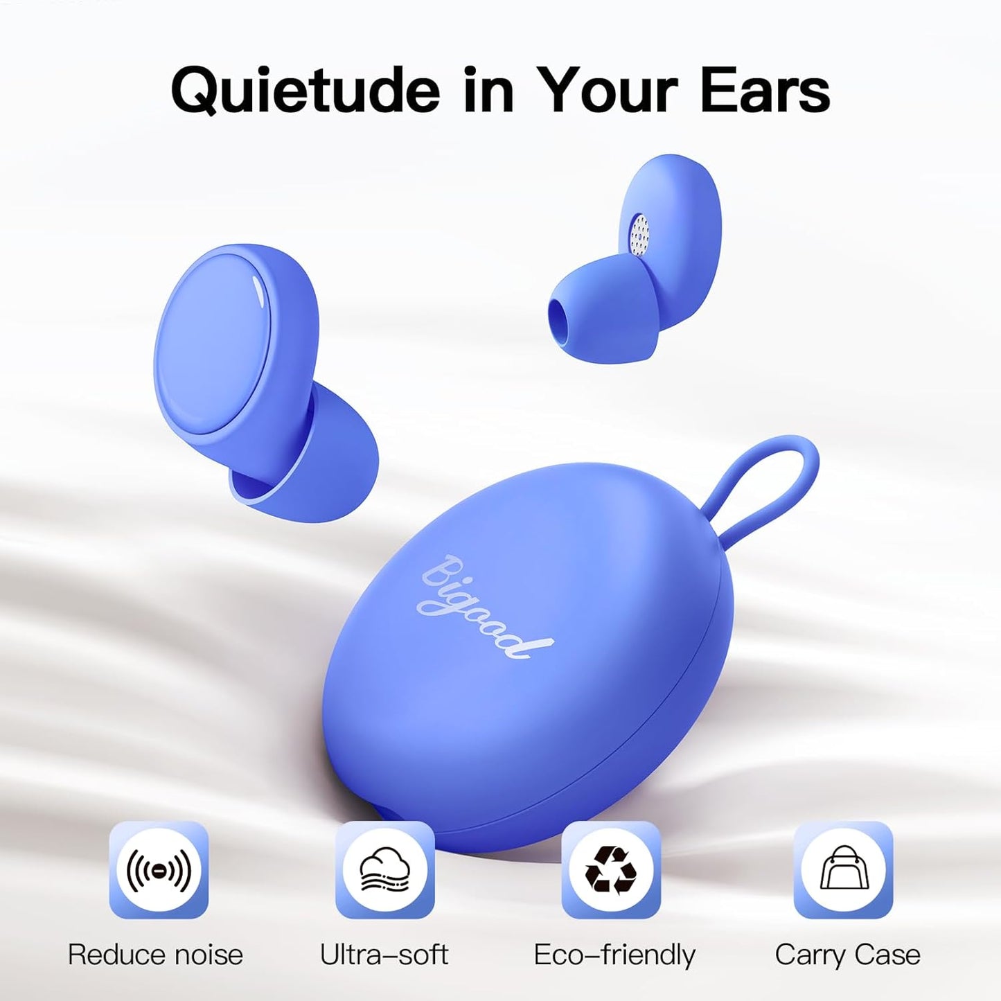 Ear Plugs for Sleeping 45dB Noise Cancelling Ear Plugs for Concerts, Focus, Travel, Work Silicone Hearing Protection Earplugs with 8 Tips (XS-L) Reusable Noise Reduction Ear Plug for Snoring Blue