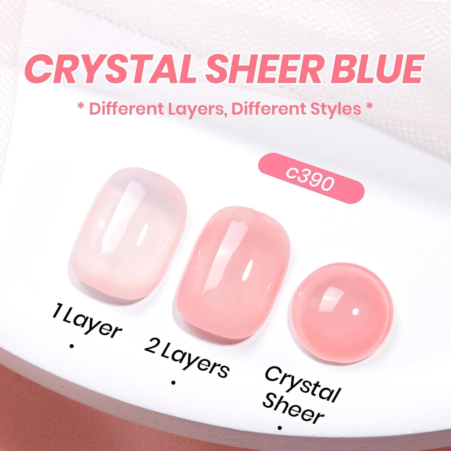 Beetles Nude Pink Gel Nail Polish - 15ml Nude Color Jelly Pink Gel Polish Sheer Translucent Effect Nail Concealer Soak Off UV LED Nail Lamp French Nail Art Gifts for Women Girls