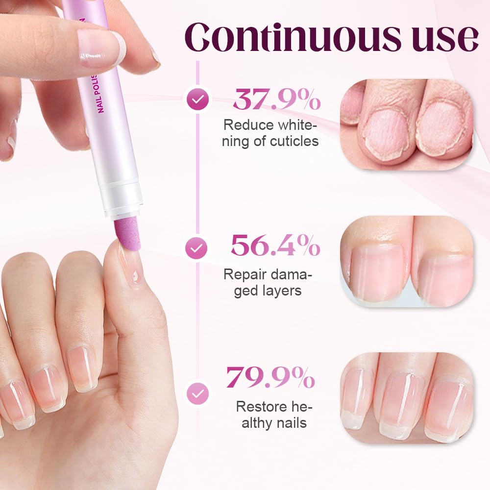 Upgrade 3-in-1 Nail Care Pen, 2025 Cuticle Pusher with Ceramic Tip for Hangnails, Dry & Damaged Nails, Nail Cuticle Remover Pens, for Moisturize Strengthen Nails (3 PCS)