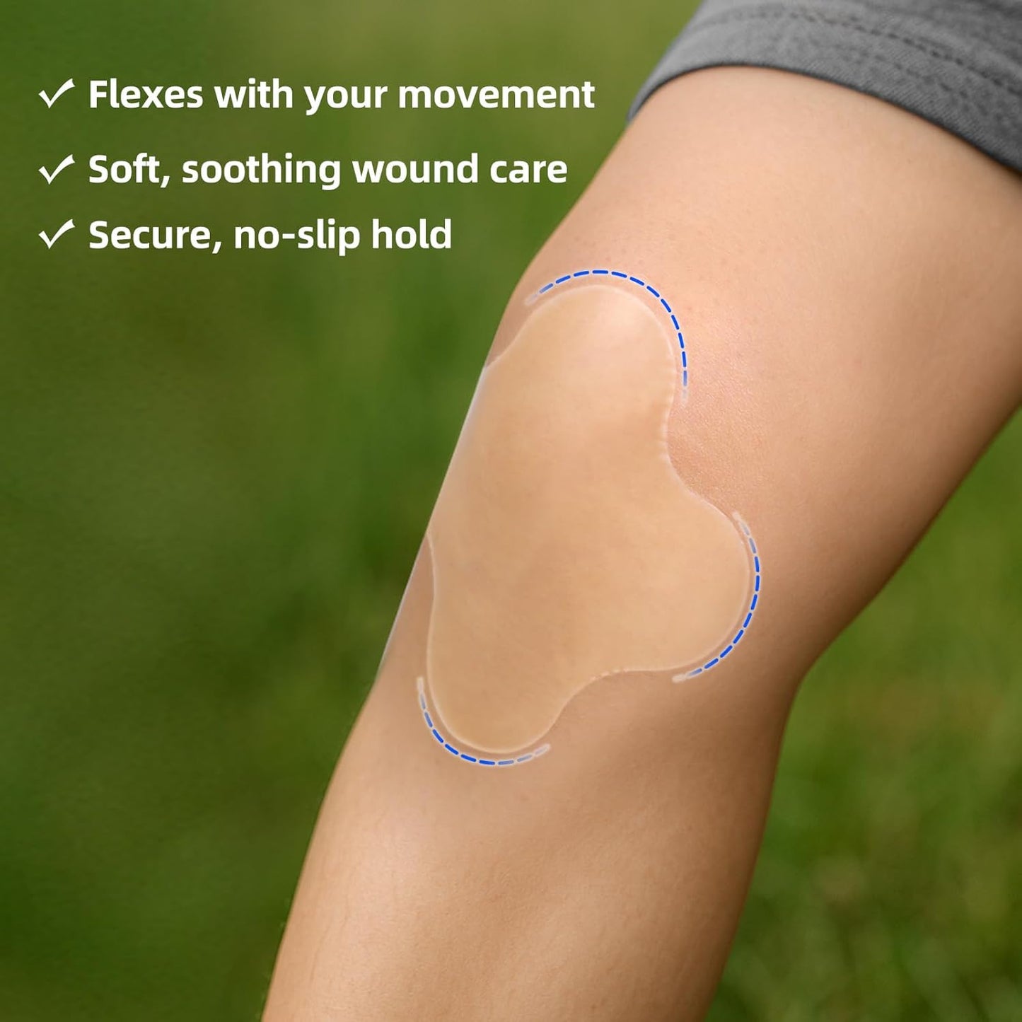 10 Count Hydrocolloid Bandages Ultra Thin 4"x4" - Hydrocolloid Gel Bandages Designed to Fit Joints, Wound Dressing for Abrasions, Blisters, Minor Exuding Wounds, Waterproof & Flexible