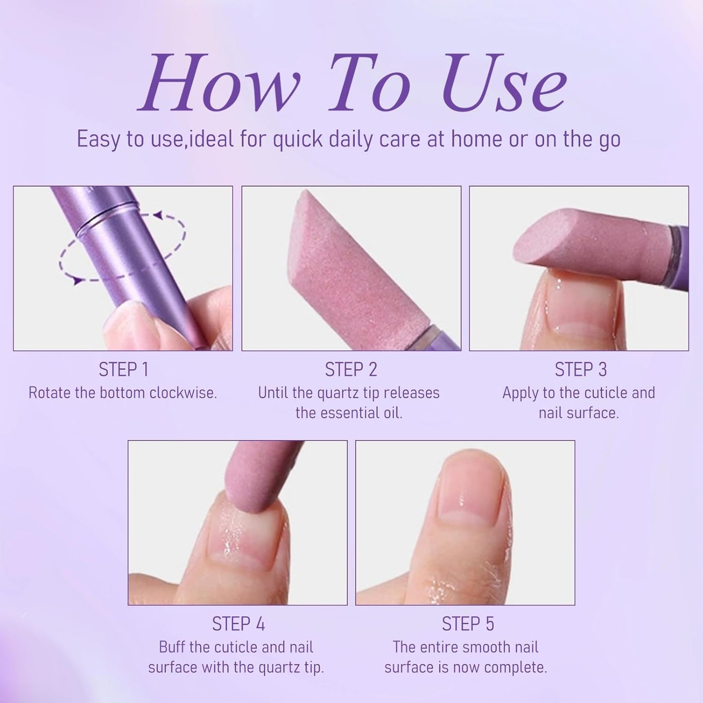 3-in-1 Cuticle Oil Pen, Cuticle Pusher Pen with Ceramic Tip, Upgraded Rotary Oil Discharge Portable Nail Care Pen Cuticle Remover for Hangnails Dry & Damaged Nails, Moisturize Strengthen(2pcs)