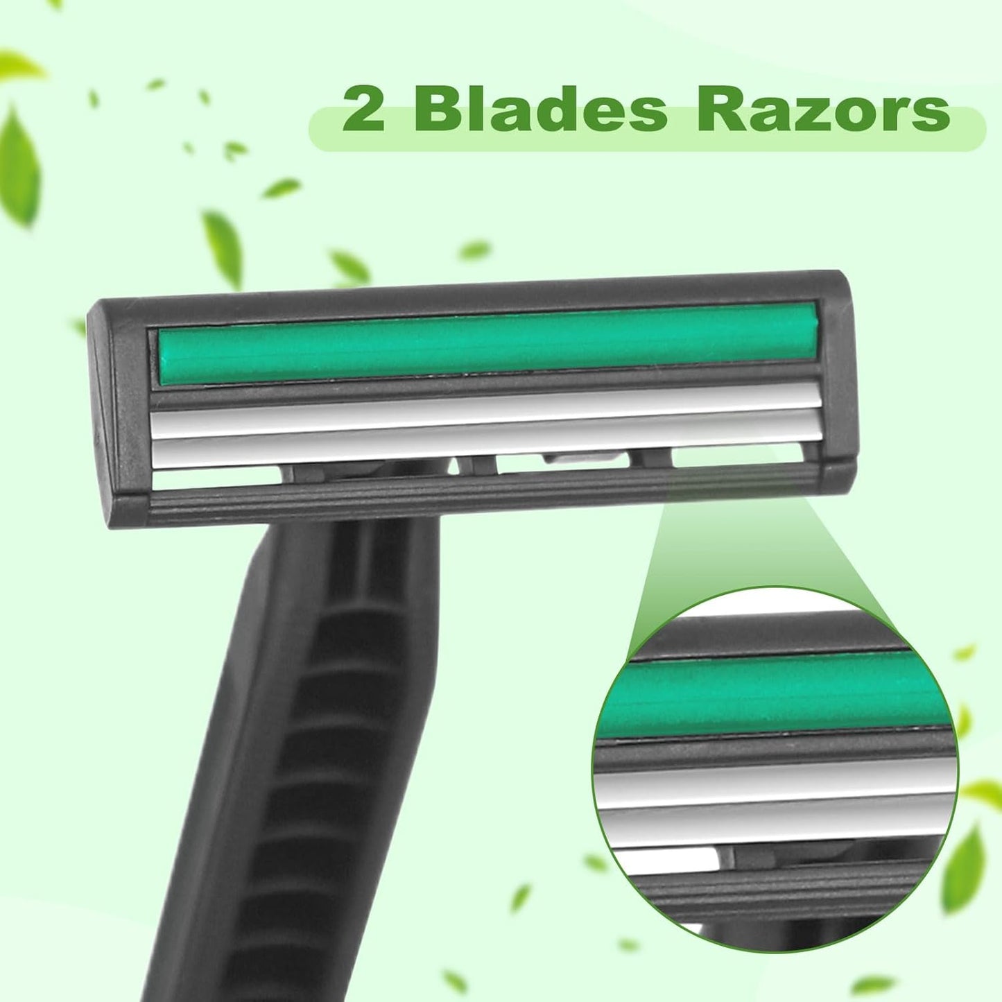 Disposable Twin Blade Razors in Bulk, Individually Wrapped - Clear Safety Cap, For Homeless, Hotel, Airbnb, Travel (pack of 30,black)