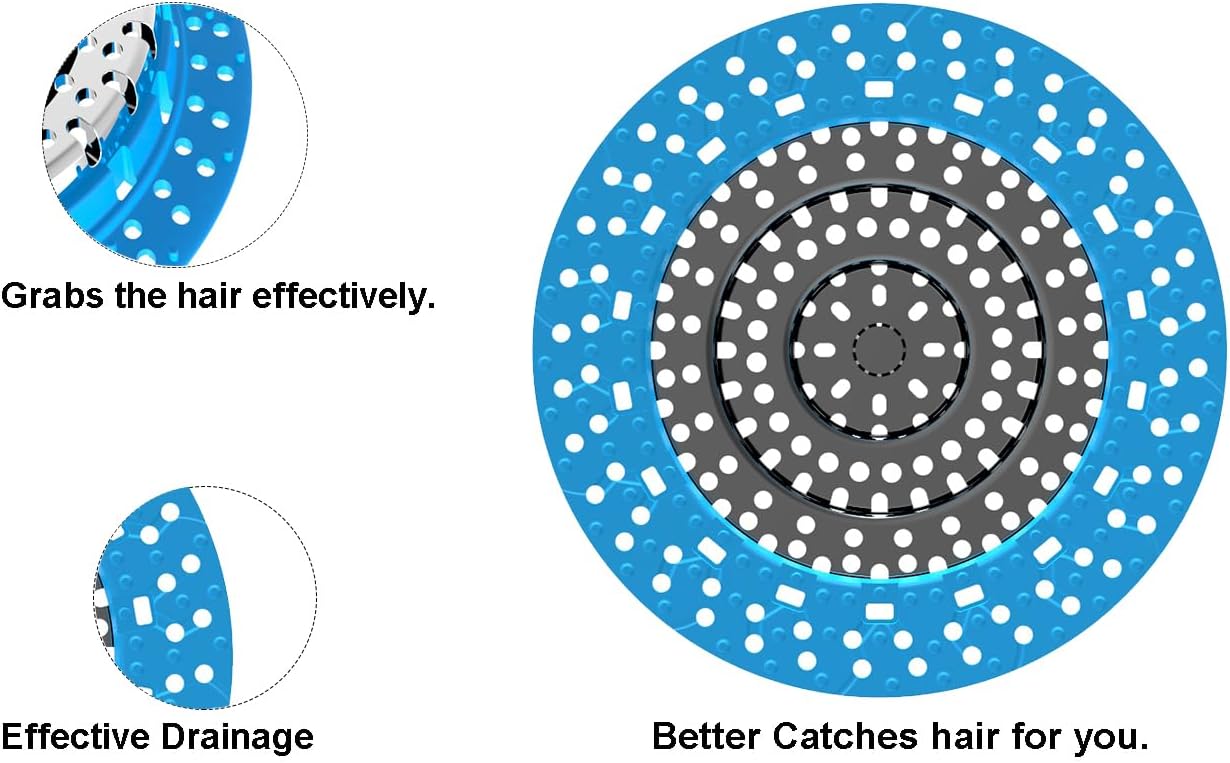 Drain Hair Catcher/Bathtub Shower Drain Hair Catcher(Blue) /Suitable for Bathroom Bathtub, Regular Drains. (Patented Product)