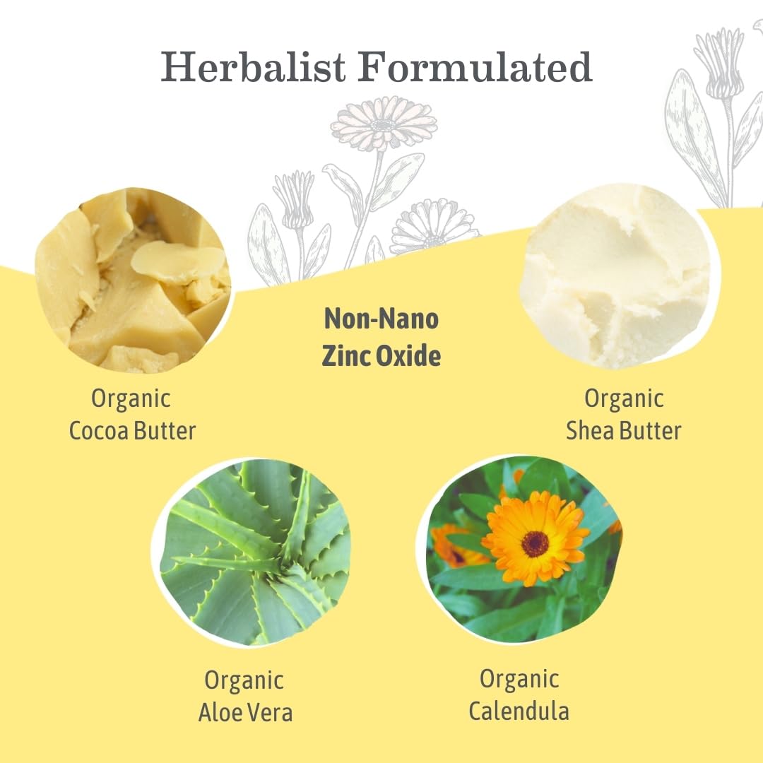 Earth Mama Baby Face Mineral Sunscreen Stick SPF 40 | Non-Nano Zinc, Natural Water Resistant Sun Cream for Babies, Kids & Adults 0.74-Ounce, 3-Pack