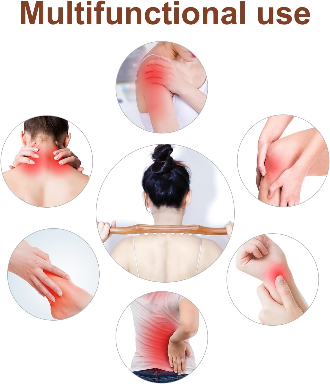 Cool Ceramic Therapy GUASHA Body Massage Tool, Lymphatic, Back Massager Stick, Muscle Relief Massage Ergonomic Design