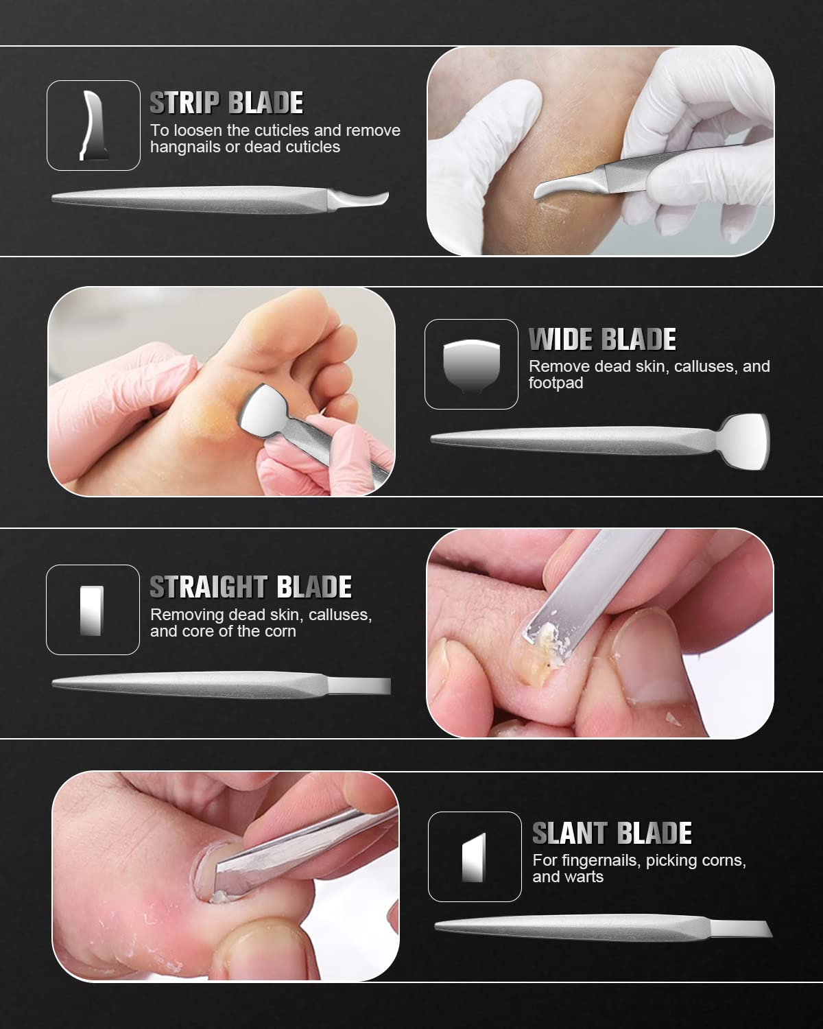 FERYES Pedicure Knife Ingrown Toenail Kit, 7 PCS Professional Pedicure Tool Toenail Grooming Kit, Top Notch Foot Blade, Super Sharp Toenail Clippers (Leather case included)