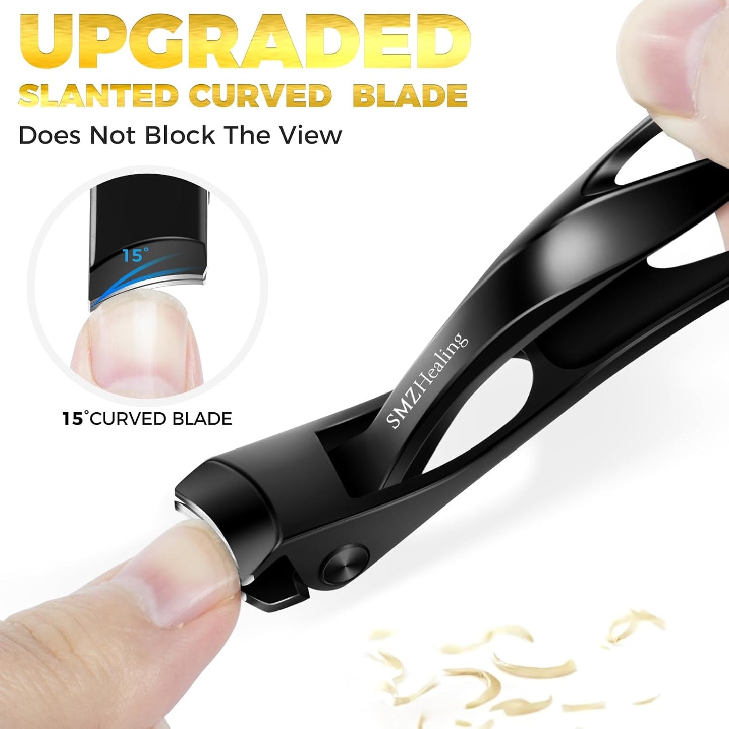 Toenail Clippers for Seniors Thick Toenails, Angled Head Heavy Duty Large Toe Nail Clippers for Men Thick Nails, Slanted Curved Blade Ingrown Toenail Clippers