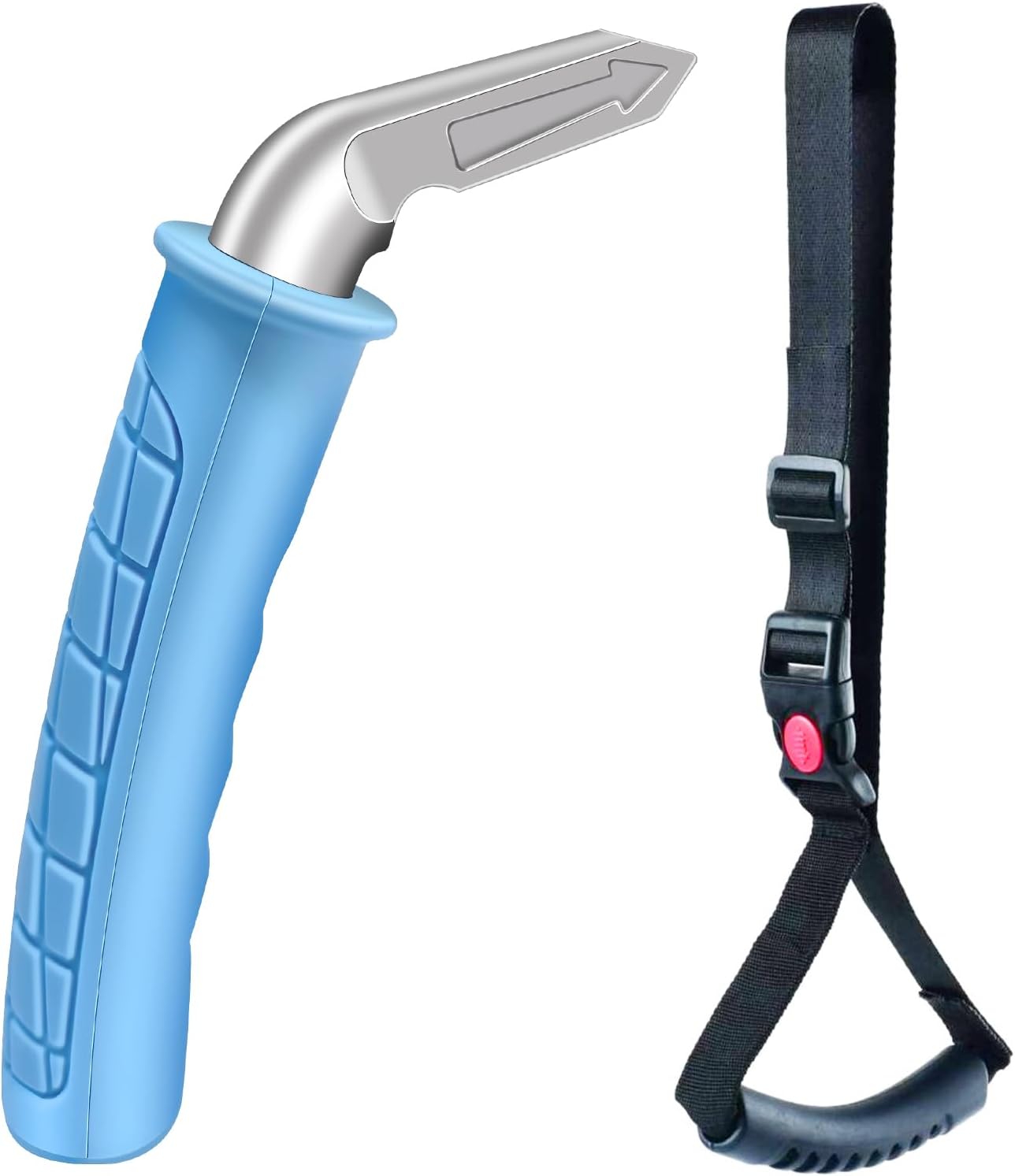 Car Door Handle for Elderly, Portable Car Assist Handle, with Car Grab Handle, Vehicle Assist Handles Designed for Seniors and Handicapped (Blue - 1 Pack Handle + Strap)