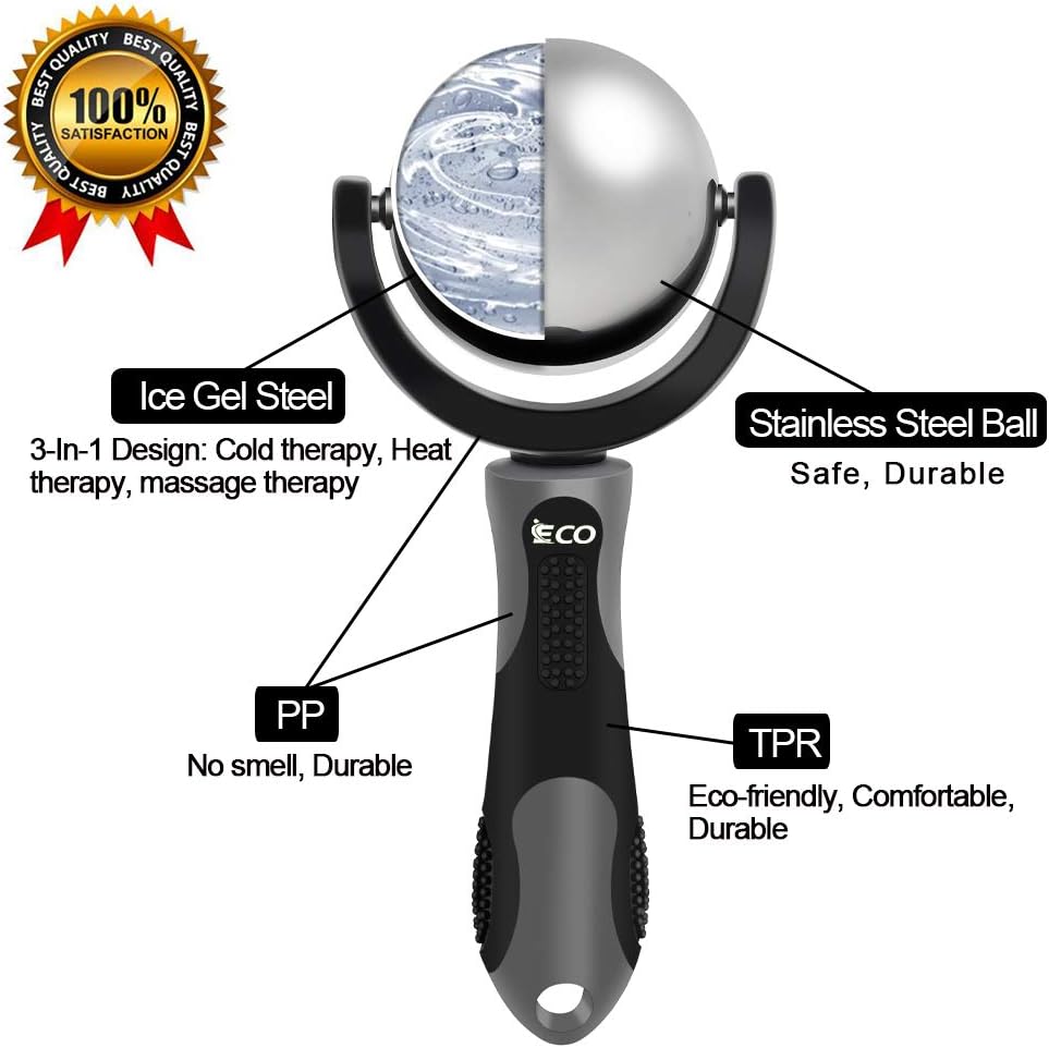 Cryosphere Cold Massage Roller Ball - Massage Ball for Cold & Heat Relief, Myofascial Release, Trigger Point Therapy, Muscle Knots - Deep Tissue Ice Massager