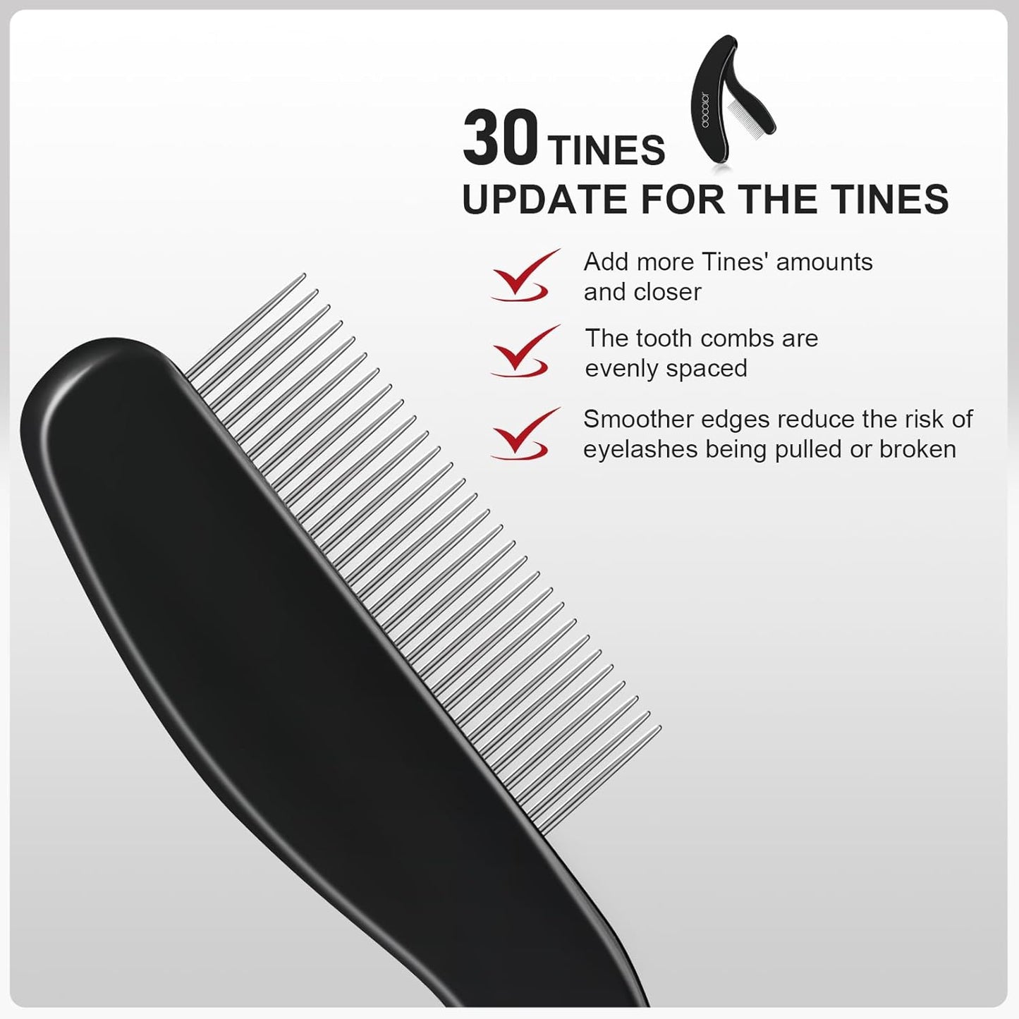 Docolor Foldable Eyelash Comb Separator Folding Lash Comb Eyebrow Mascara Applicator Eyelash Definer Arc Designed Cosmetic Brushes Tool