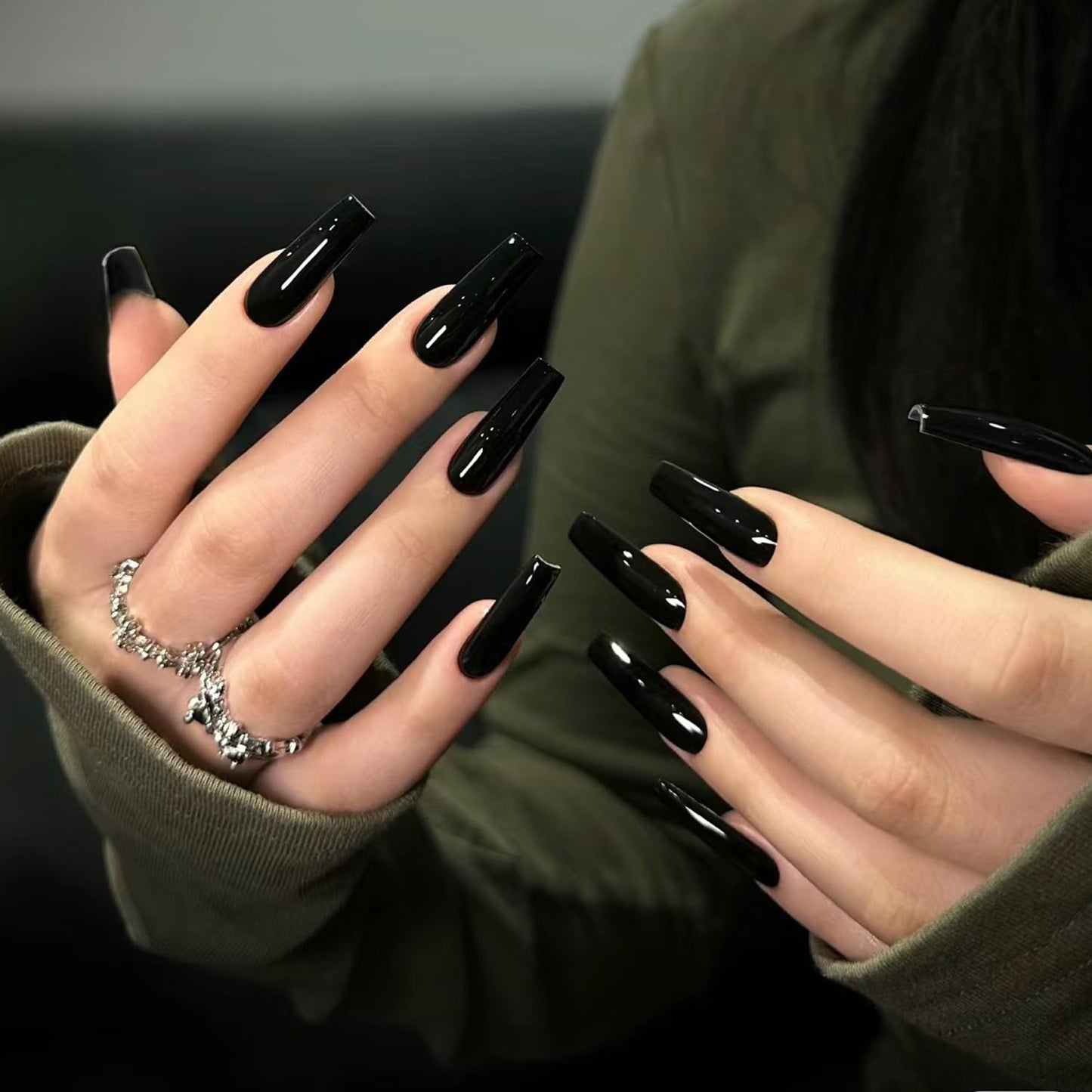 Major Dijit Quick Dry Nail Polish 12ml/0.41fl oz Black Regular Nail Lacquer Fast Drying & Long Lasting Nail Polish Nail Art Effect for Nail Salon