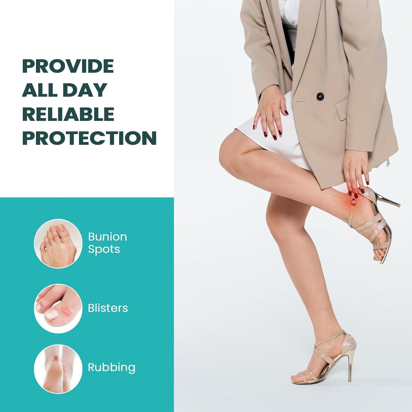 Hydrocolloid Gel Blister Bandages Pads - Promifun Waterproof Adhesive Blisters Bandages - Blister Pads for Heel, Foot, Toe, Feet - Gel Blister Chshions for Prevention & Recovery (24ct, Variety Pack)