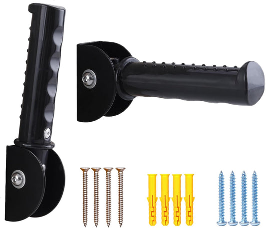 2 Pack Flip Up Grab Bars for Wall, 7.5 inch Folding Doorway Assist Handle, Mobility Aids, Non-Slip Grip Bar Great for Elderly Seniors, Handicap, Support Up to 320 Pounds (Black)