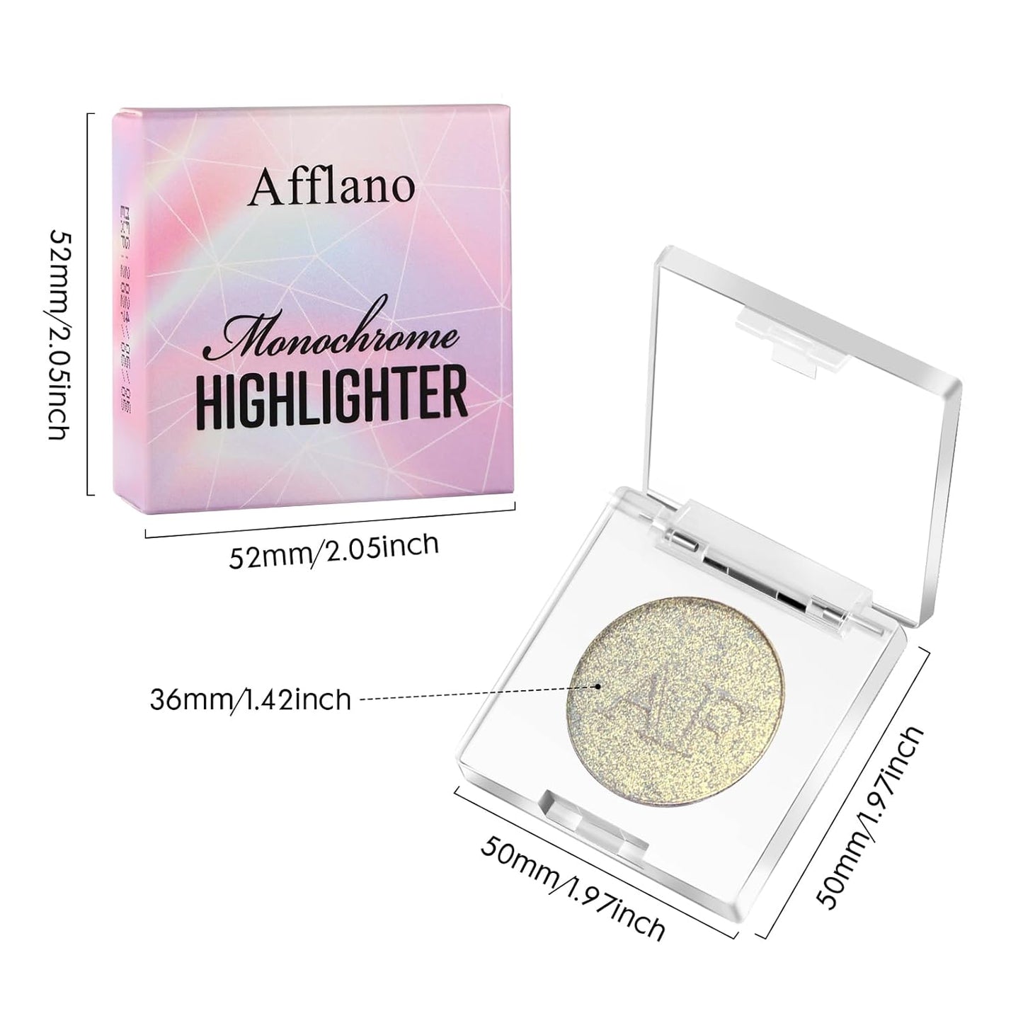Highlighter Makeup Palette, Long Lasting New Formula, Dazzling Yellow-Gold Shimmer, Sheer Gold Base, Ideal for Face and Body Contour and Cheek Highlight (#03) Yellow-Gold Dazzling Shimmer,#3
