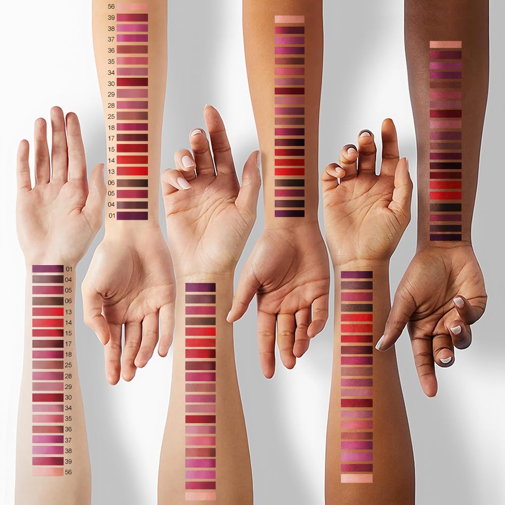 evpct 1Pcs Deep Cranberry Red Matte Lip Liner and Liquid Lipstick Stain Makeup Set for Women, Red Long Lasting Smudge Proof Lipstick labiales matte mate larga duracion listip 24 hours originales, 39#