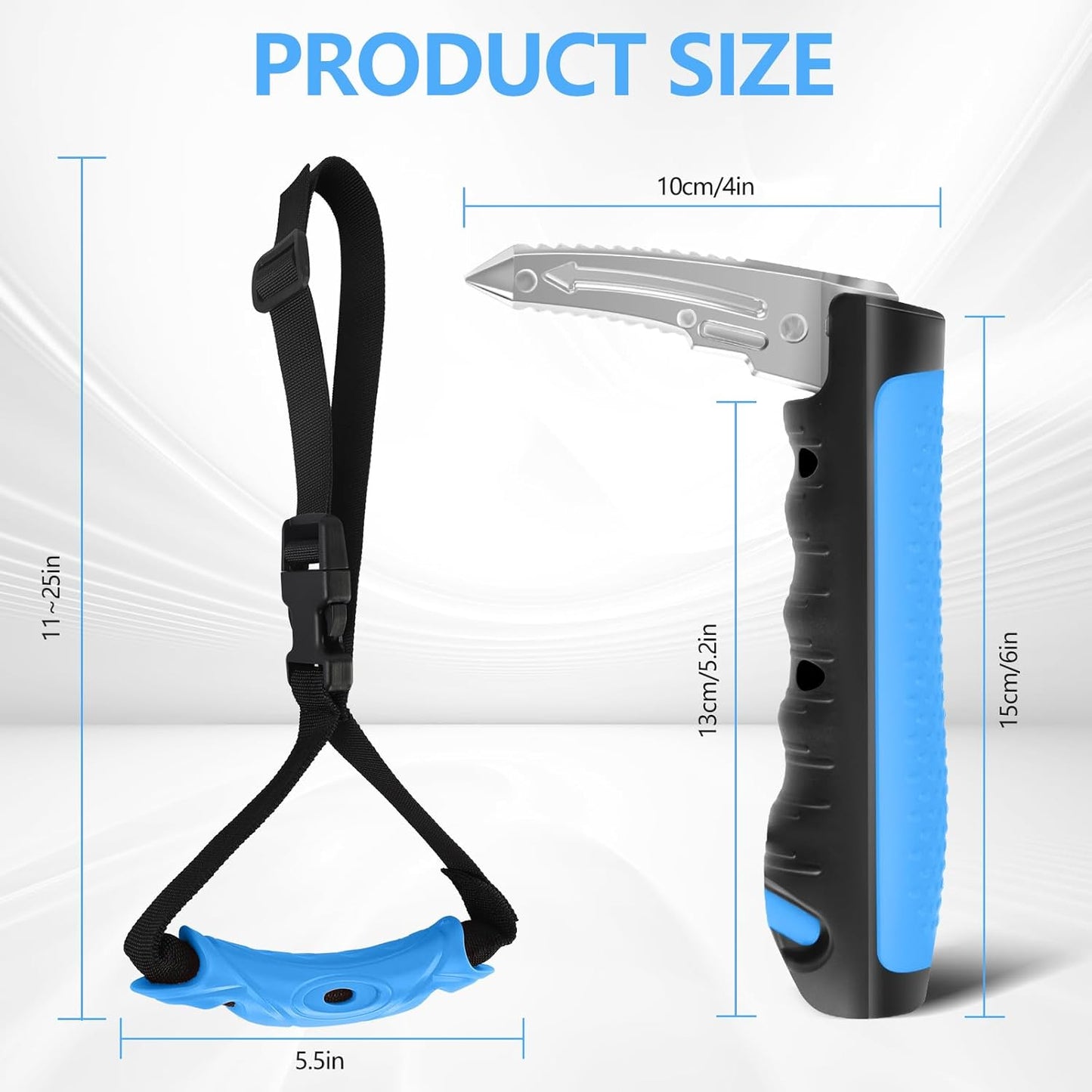 Car Door Handle for Elderly - 2025 New 4 in 1 Car Handle Assist, 2 Pack Auto Cane Portable Vehicle Support Handle Door Assist Bar, Max Load 500 Lbs, Anti-Slip Design (Blue-Car Handle +Strap)