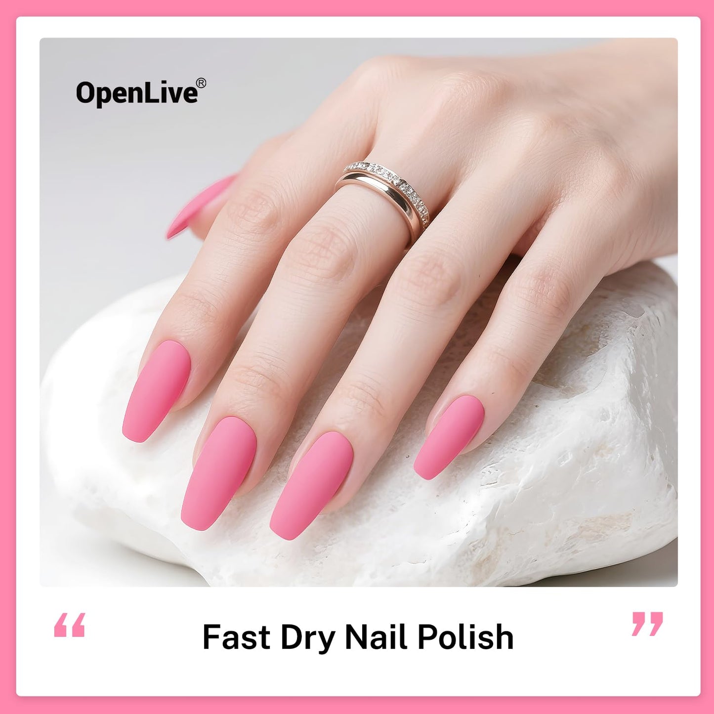 16.5ml Rose Pink Nail Polish Large Volume Quick Drying Nail Polish, Fast Drying and Long Lasting Color Nail Art DIY Home Manicure Gift for Women