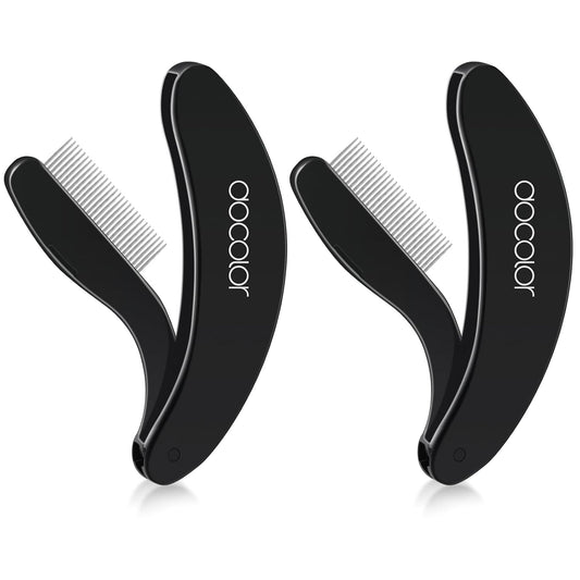 docolor Foldable Eyelash Comb 2 PCS Separator Folding Lash Comb Eyebrow Mascara Applicator Eyelash Definer Arc Designed Cosmetic Brushes Tool
