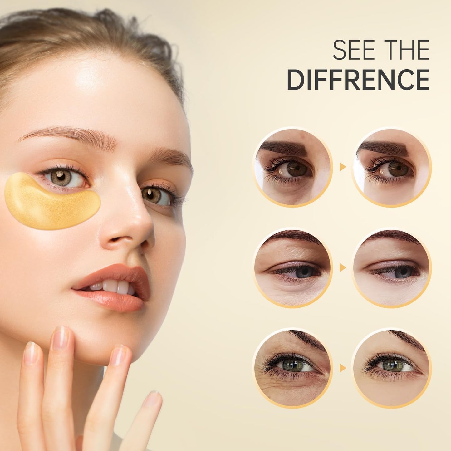 20 Pairs 24K Gold Under Eye Patches Face Masks Dark Circles Puffy Eye Bags Collagen Skincare Spa Trip Eye Mask