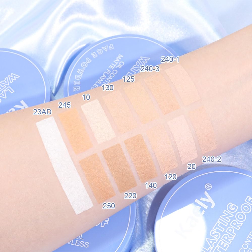 evpct Oil Control Pressed Face Powder Compact for Women, Translucent Setting Powder Makeup Foundation for Women, Waterproof Long Lasting Lightweight, polvo compacto de maquillaje, 01 Classic Ivory