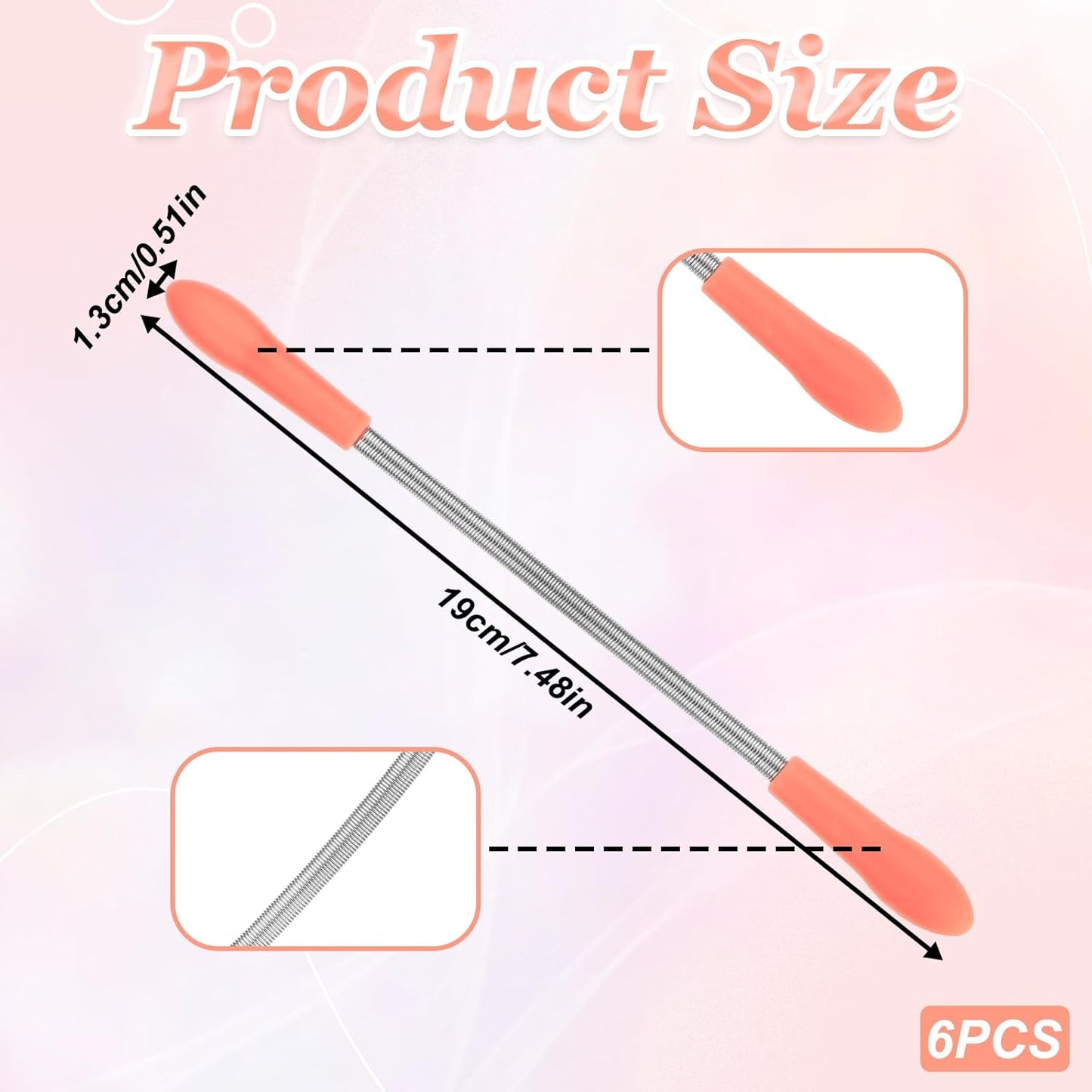 6 Pieces Facial Hair Remover Spring Eyebrow Face Epilator Coil Portable Hair Remover Spring Threading Tool Hair Remover Spring Epilator for Women Chin Cheek Mustache Upper Lip