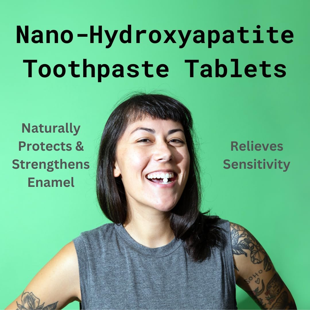 Canary Nano Hydroxyapatite Toothpaste Tablets Coconut Mint - Remineralizing, Fluoride Free, All Natural Tabs with Xylitol - Great for Travel, Plastic Free - 189 Count