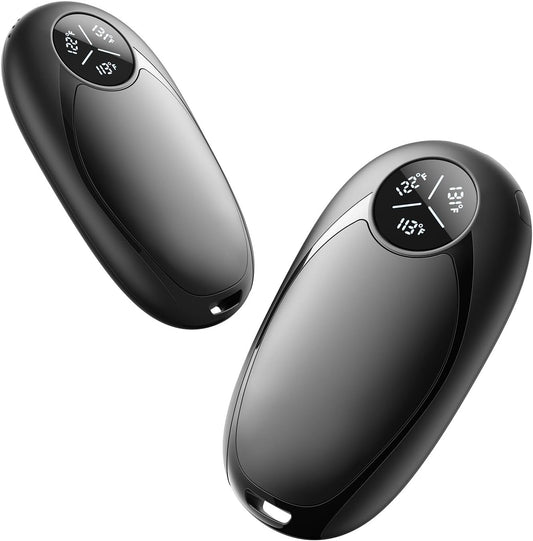 Hand Warmers Rechargeable 2 Pack Electric Hand Warmer Magnetic, Ultrathin Portable Handwarmers Gifts for Men Women Christmas Hiking Golf Hunting Accessories (Black)