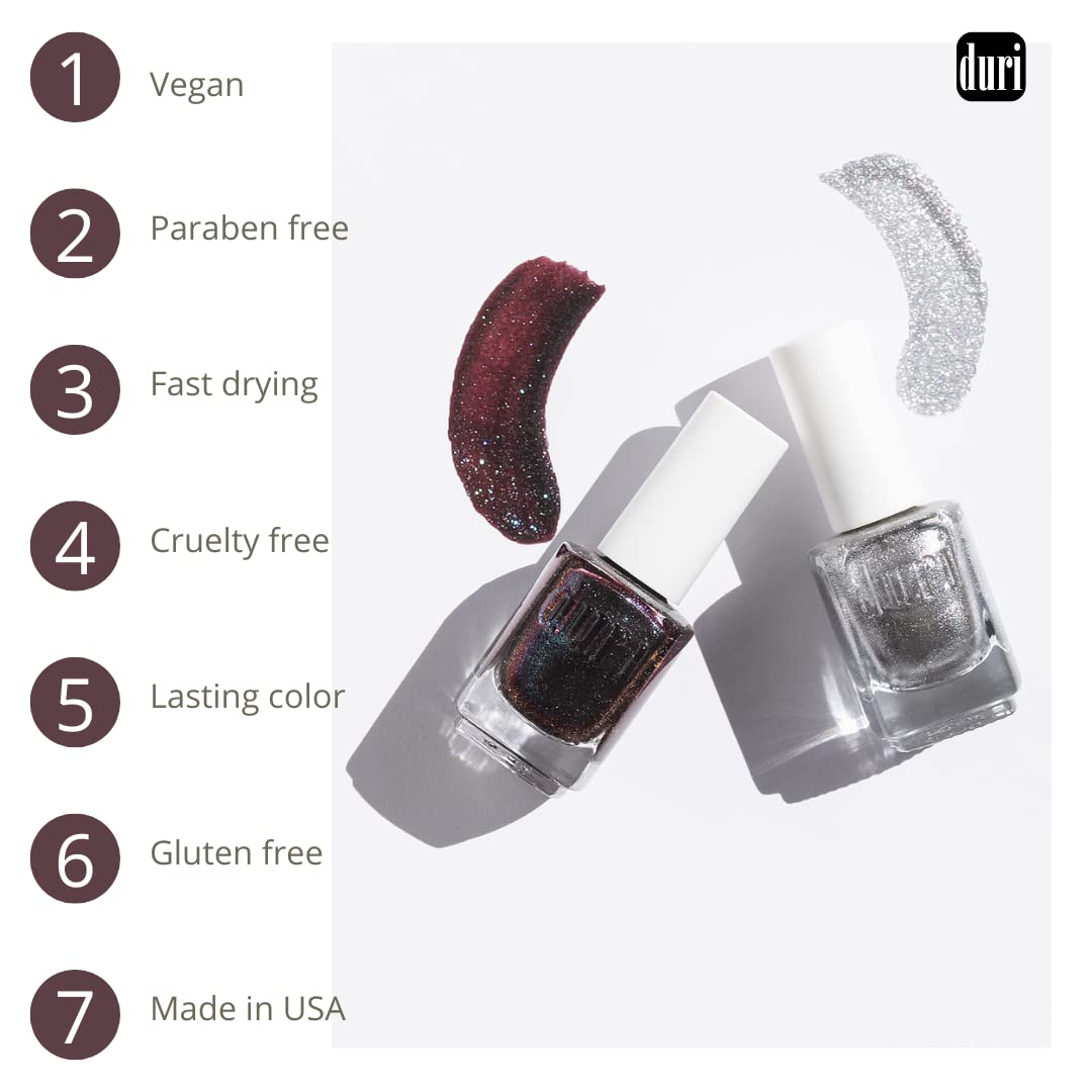 duri Nail Polish, 398 Sex In The City, Rustic Red Metallic Shimmer, Full Coverage, Quick Drying, 0.45 Fl Oz Cosmetics