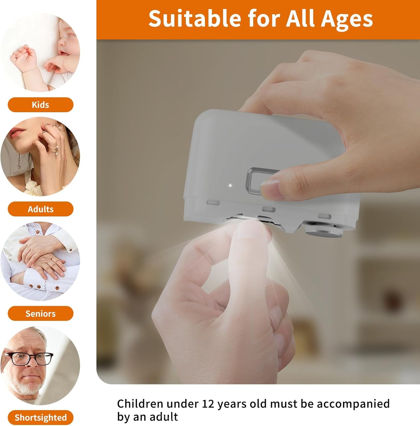 Electric Nail Clipper - 2 In 1 Automatic Nail Clipper with LED Light & Debris Collector – 2 Speed Nail Trimmer & Polisher - Rechargeable Baby Nail File Grinder – Nail Care Tool for Kids/Adults/Seniors