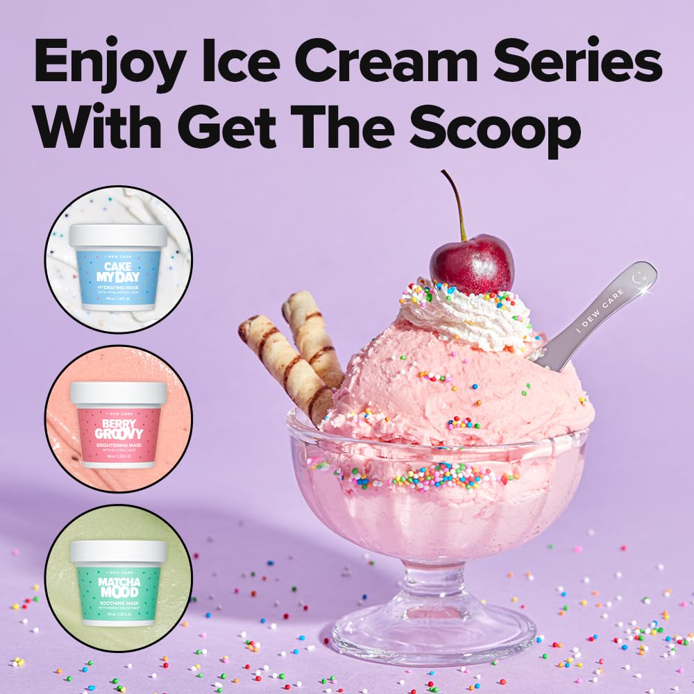 I DEW CARE Skincare Multi-functional Applicator - Get The Scoop | Stainless Steel Makeup Spatula Spoon, Beauty Mini Spoon Tool for Cream, Lip Balm, Wash-Off Masks, Mixing, Depuffing