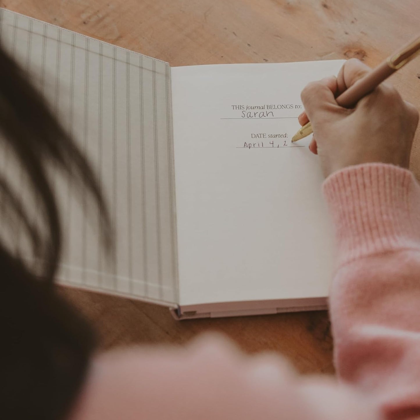 Sweet Water Decor Gold Fabric Notes Journal, Lined Pages, Hardcover Notebook with Satin Ribbon Bookmark, Elegant Neutral Design for Office, Work, School or Personal Writing 200 Lined Pages (8.25" x 5.75")