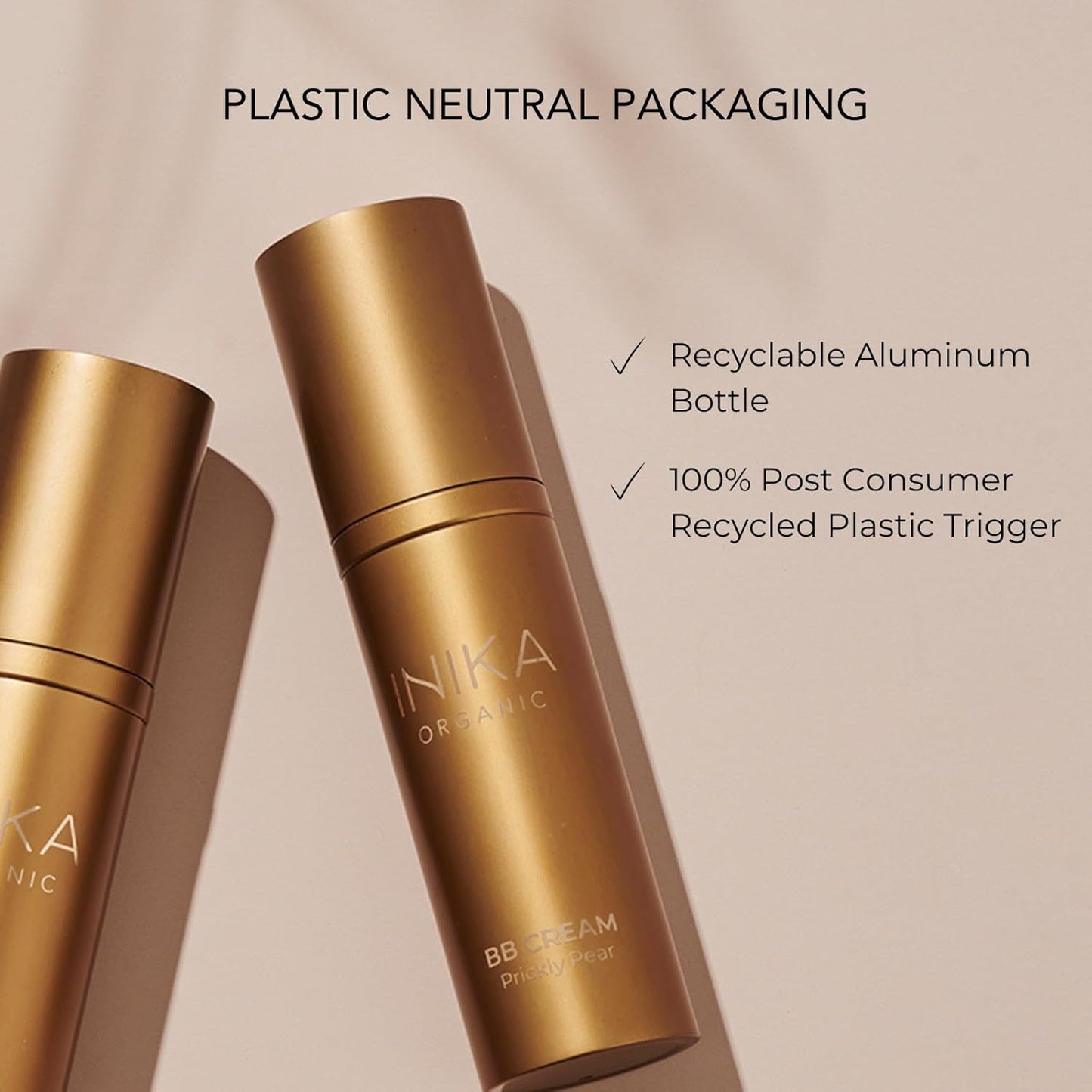 INIKA Organic BB Cream Foundation - Vegan Makeup with Hydrating Prickly Pear, Jojoba, and Pomegranate Seed Oil - Lightweight Glow for Balanced Skin Tone, Beige, 1 fl oz