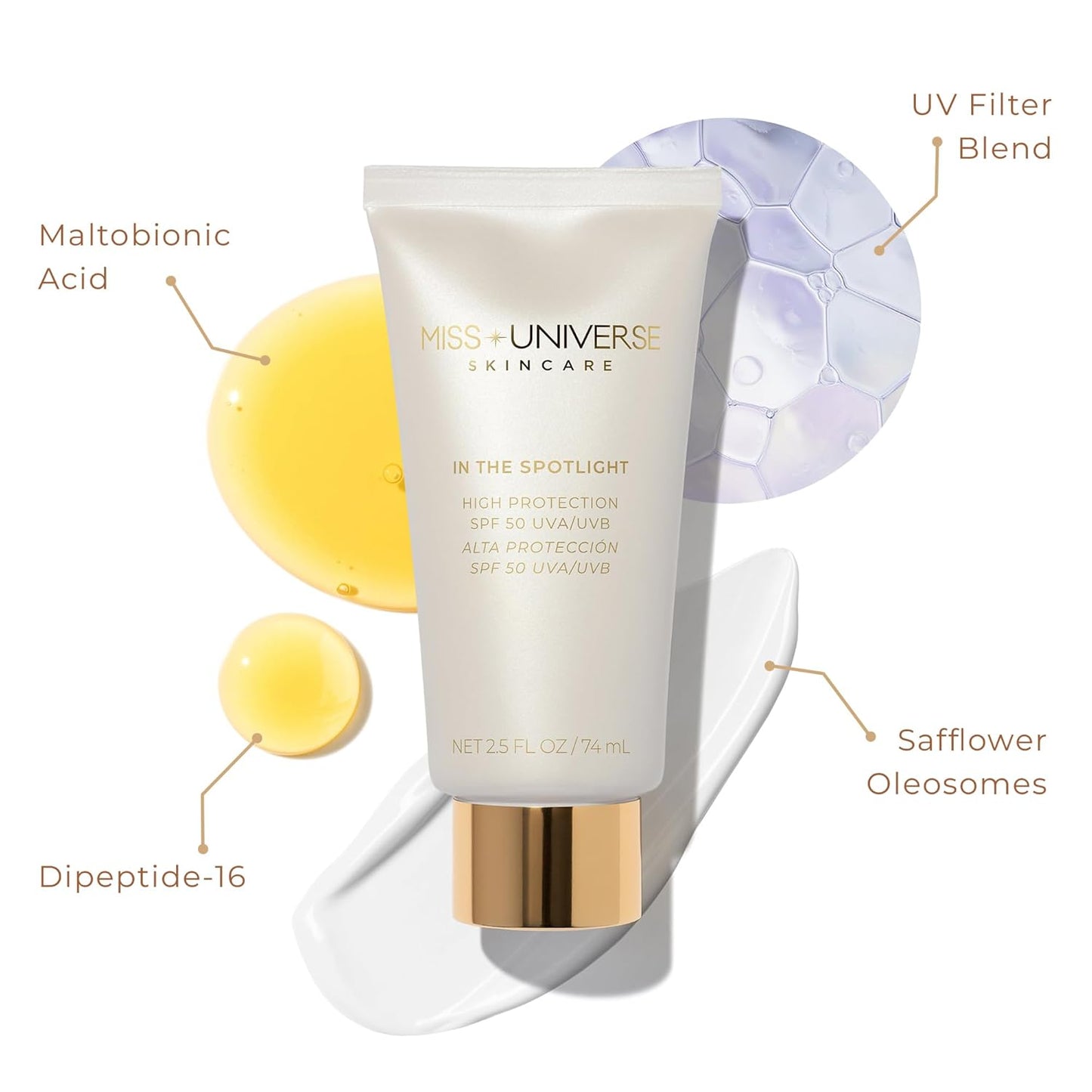 In The Spotlight SPF 50 Sun Protection and Skincare Enhancer, Facial Skin Care Product with Hyaluronic Acid, Sun Screen Protector for Faces, Personal Face Sunscreen Regimen