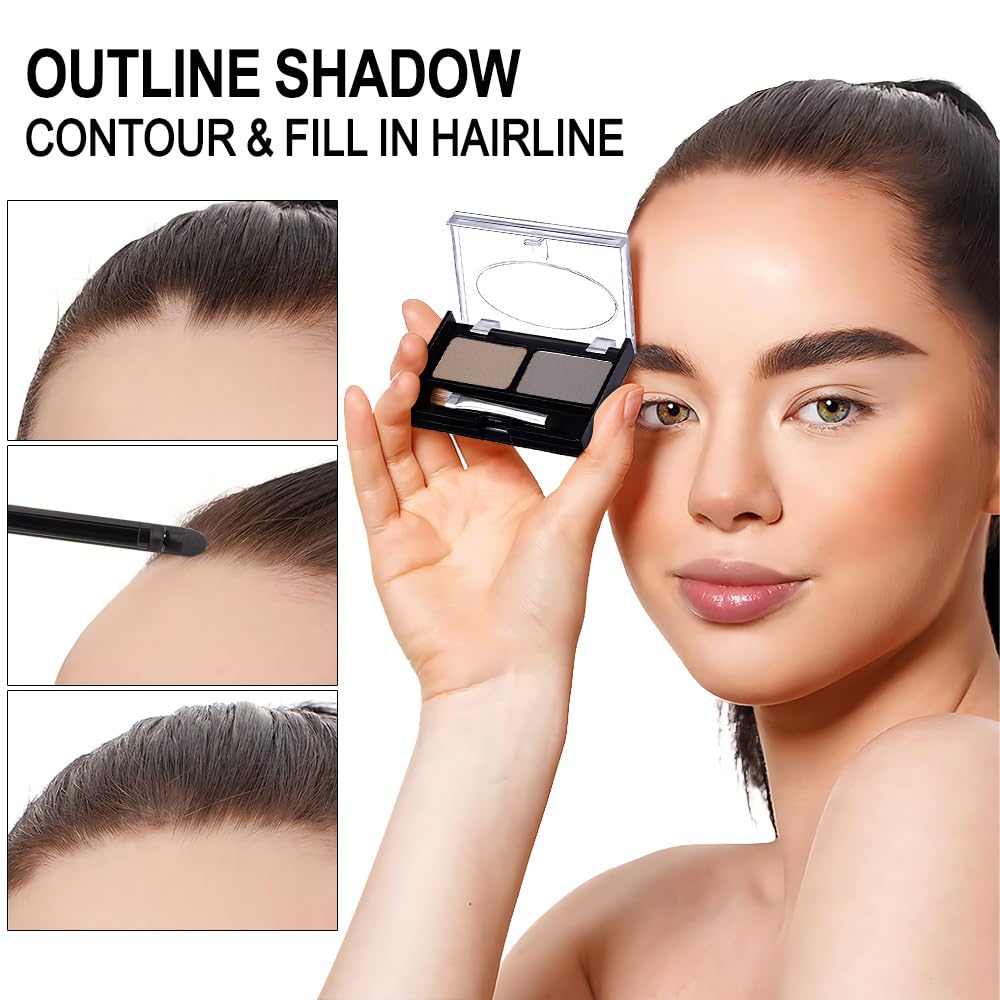 Gray Brown Eyebrow Powder Kit for Women,Taupe Eye Brow Palette with Brush, Brow Color Filler Get Full Defined Natural Brows,Contour Palette, Light Medium sombra para cejas,Long-Lasting Waterproof