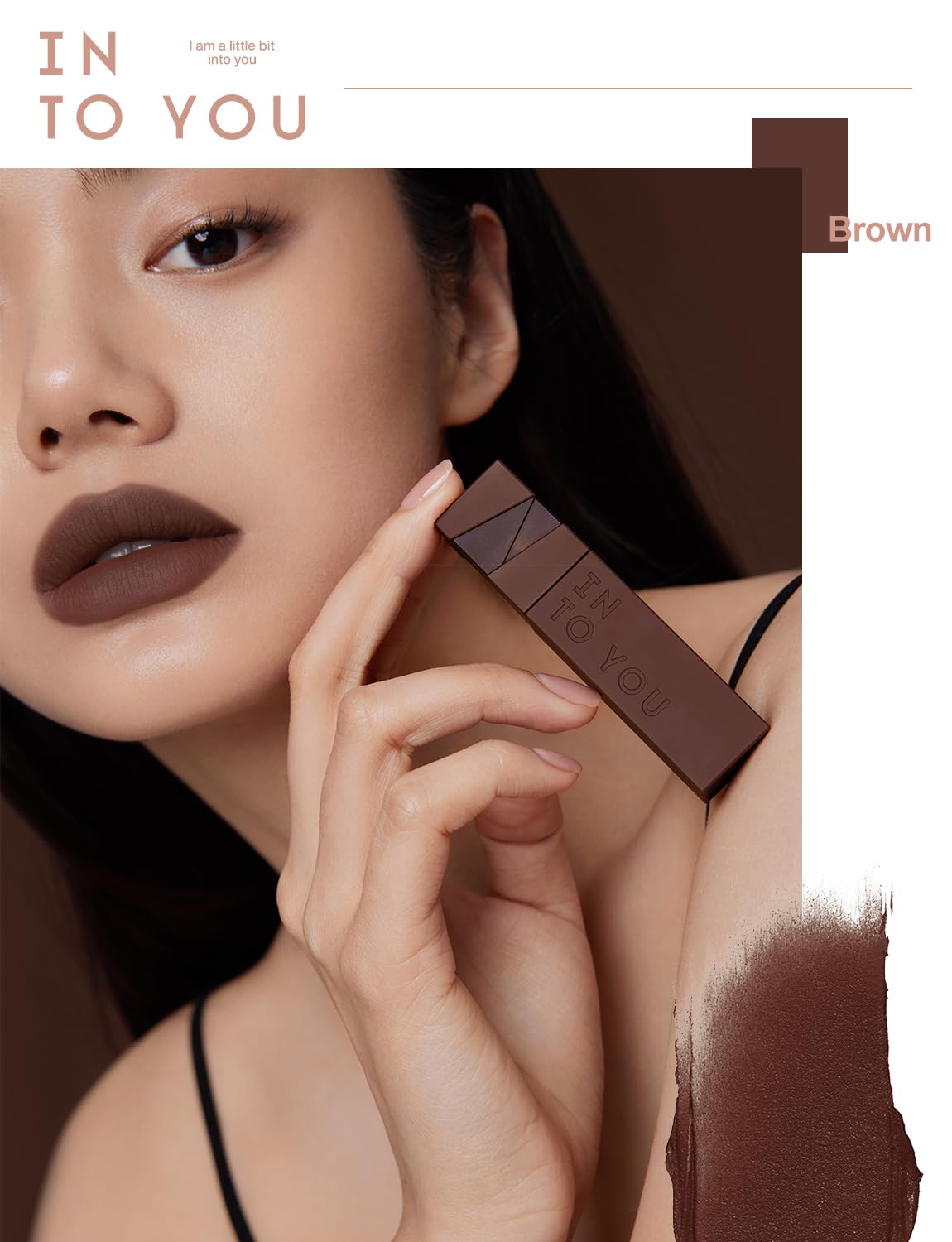 INTO YOU Matte Velvet Lip Stain Long Lasting Waterproof Lip Gloss Makeup Moisturizing Lipstick for Women (L-Br01)