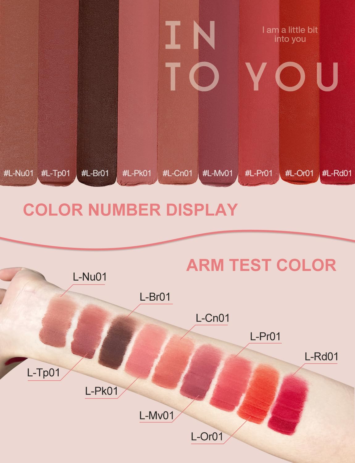INTO YOU Matte Velvet Lip Stain Lip Mud Long Lasting Waterproof Lip Gloss Makeup Moisturizing Lipstick for Women(L-Mv01)