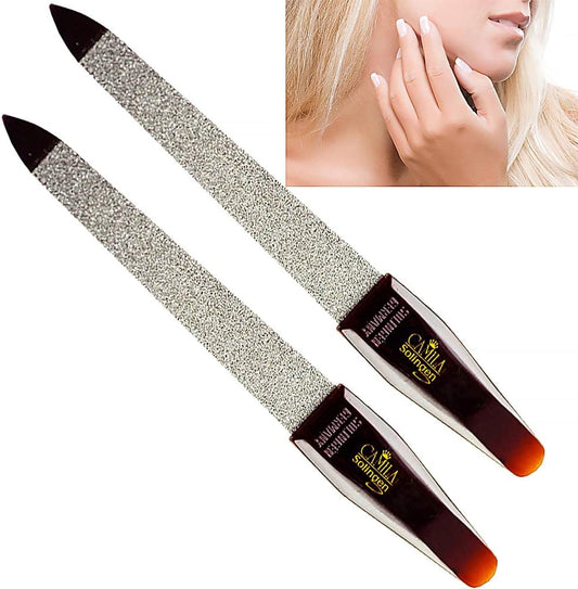 CS16 Sapphire Metal Nail File for Natural Nails Fingernail and Toenail Care, 3.5" Double Sided Coarse and Fine for Manicure and Pedicure
