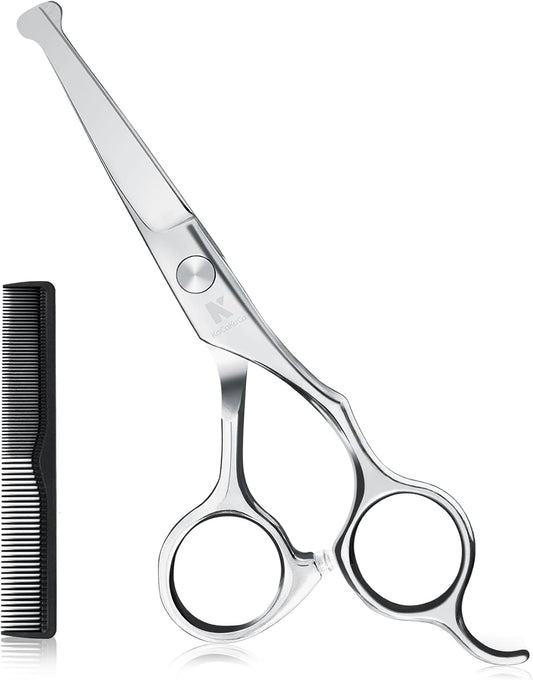 6.1 inch Kids Hair Cutting Scissors Safety Rounded Tips Haircut Scissors, K KaCaKaCa Professional Safe Hair Cutting Shears for Baby, Toddler, Children, Women and Men, Barber, Salon and Home Use