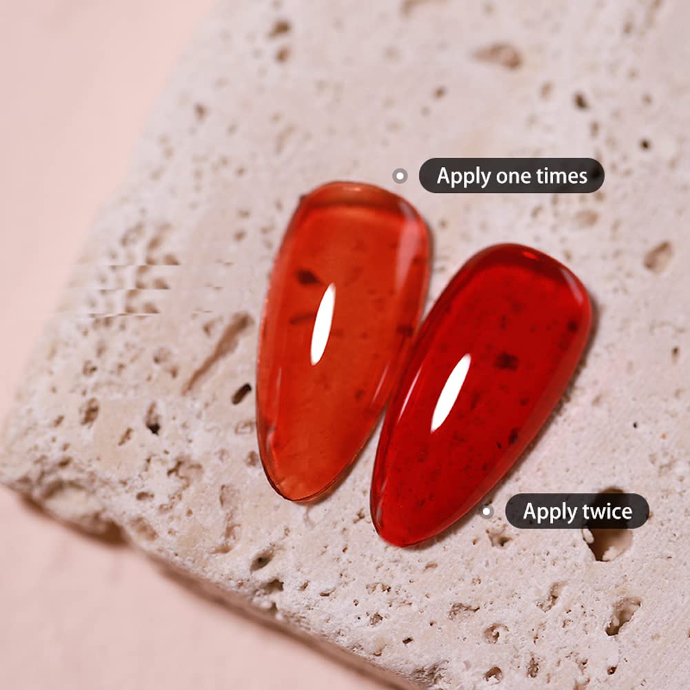 FZANZEST Blood Red Gel Nail Polish, Fall Winter Gel Polish Nail Colors Translucent Burgundy Designs Manicure Gel Polish Soak Off