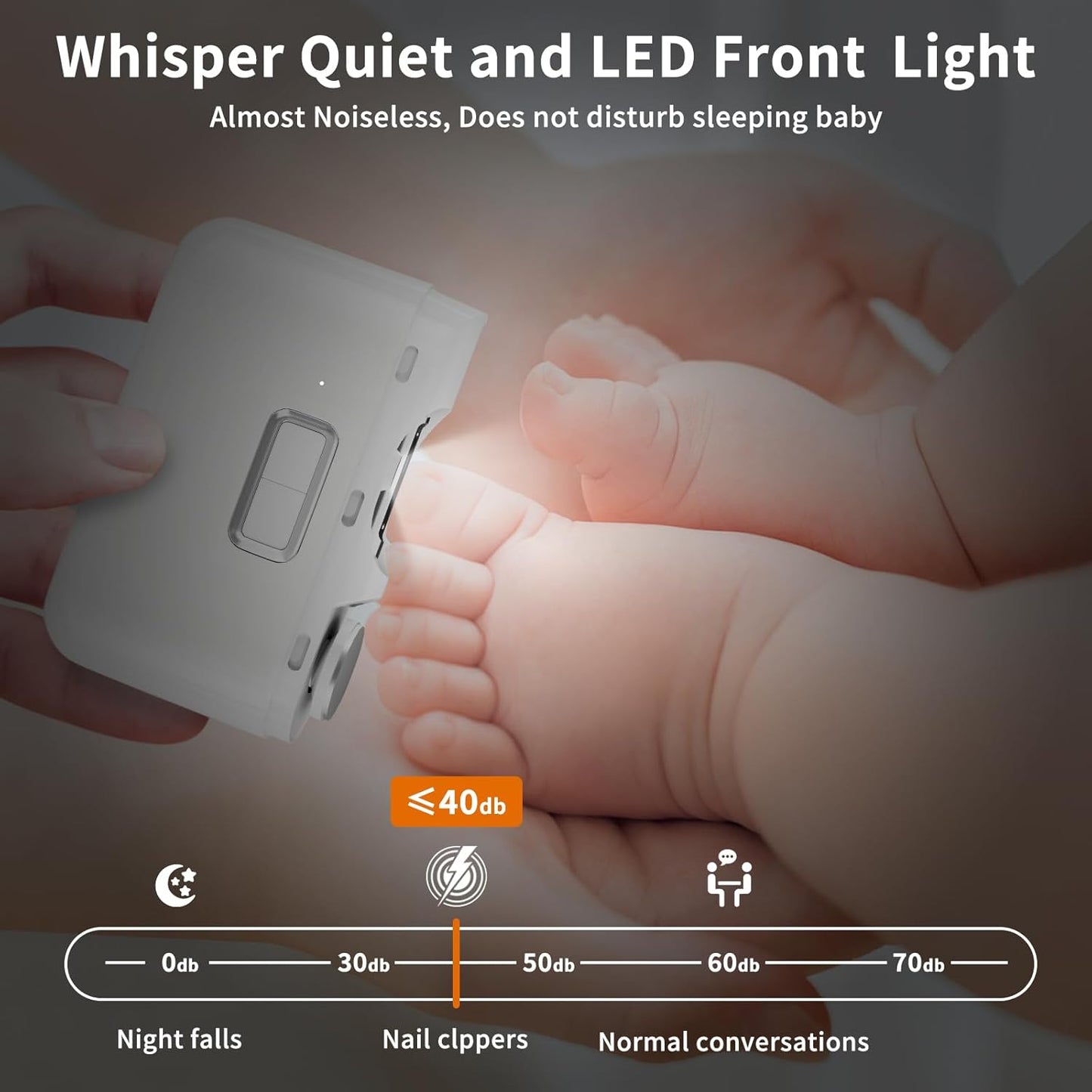 Electric Nail Clipper - 2 In 1 Automatic Nail Clipper with LED Light & Debris Collector – 2 Speed Nail Trimmer & Polisher - Rechargeable Baby Nail File Grinder – Nail Care Tool for Kids/Adults/Seniors