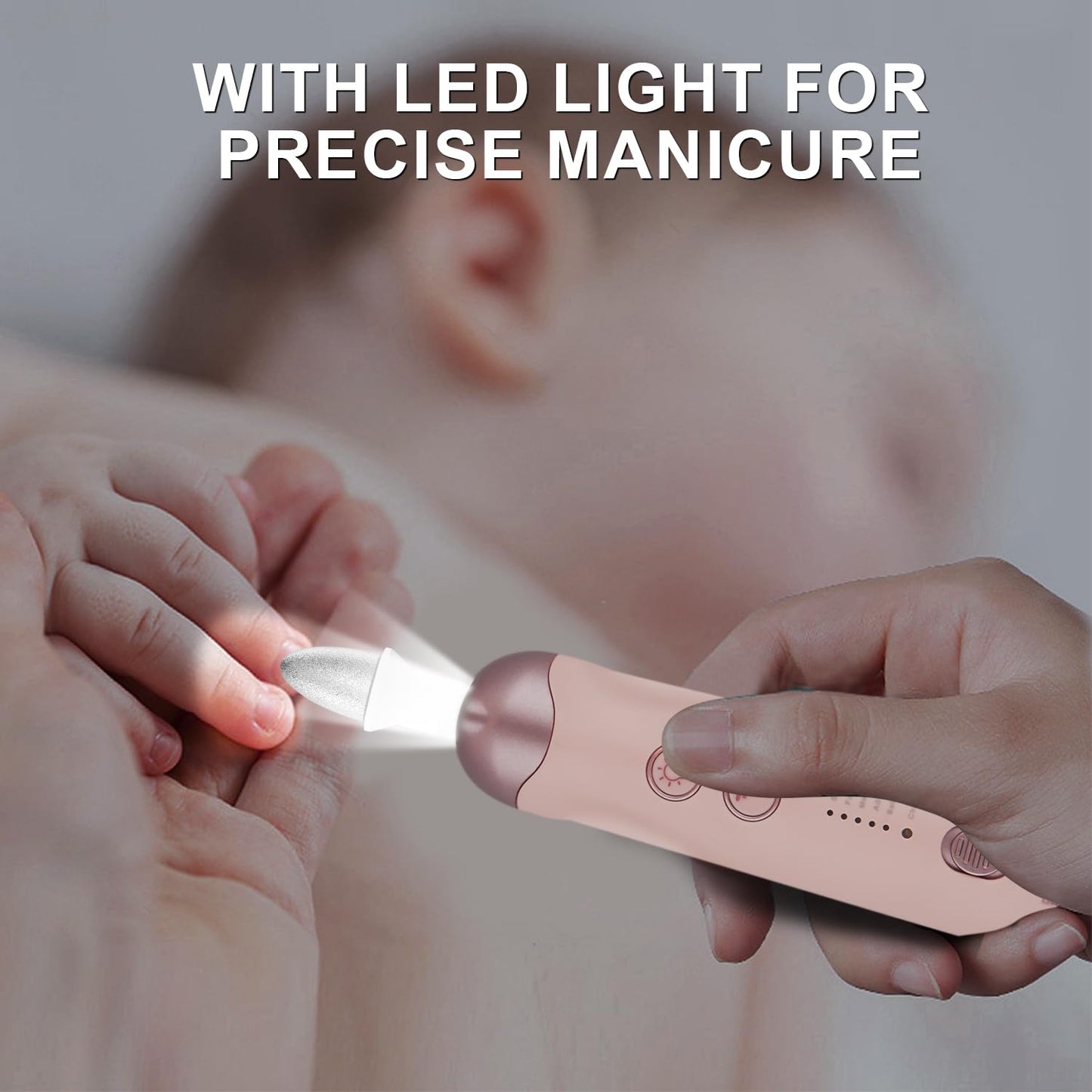 Professional Manicure Pedicure Kit, 9 in 1 Cordless Electric Nail Drill with 100 pcs Nail Drill Bits Sanding Bands, Nail Grinder for Human, 5 Speeds, Nail Dremel Kit for Home and Salon Use