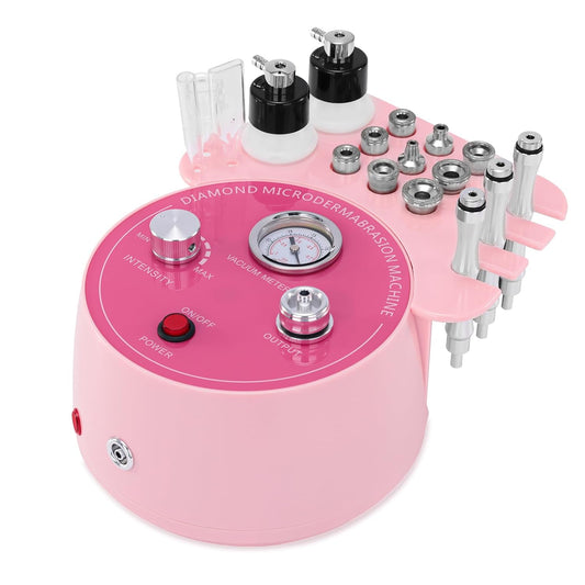 Diamond Micro-Dermabrasion Machine, Yofuly 3 in 1 Professional Dermabrasion Facial Machine with Two Spray Bottle and Vacuum Tube, Exfoliation Skin Care Face Beauty Device for Salon Spa Home Use, Pink