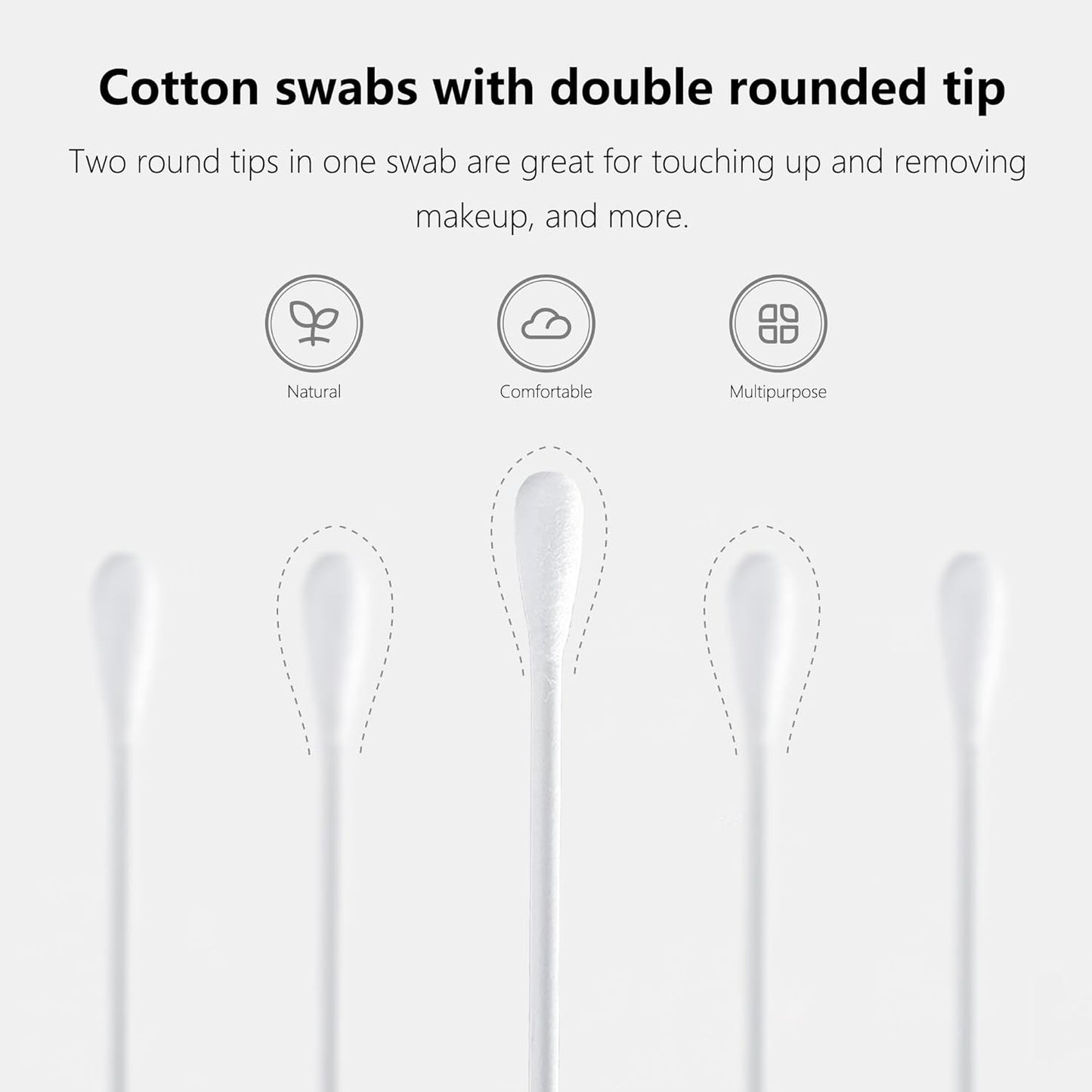 Natural Paper Cotton Swabs 1000ct, Double Tips Cotton Buds for Personal Care