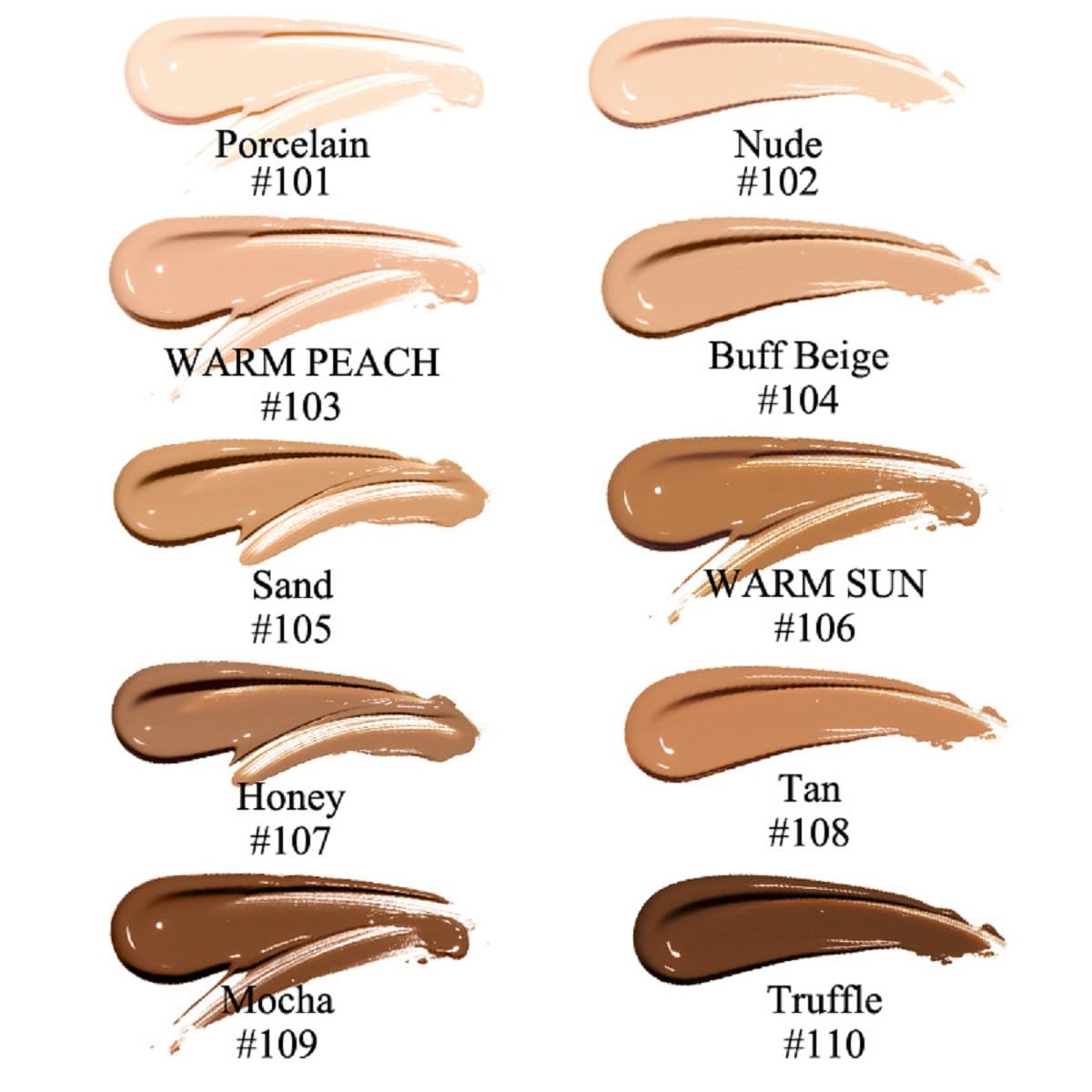 2 Pack PHOERA Foundation, Long-Lasting Waterproof Oil Full Coverage Flawless Soft Matte Liquid Foundation.105 San