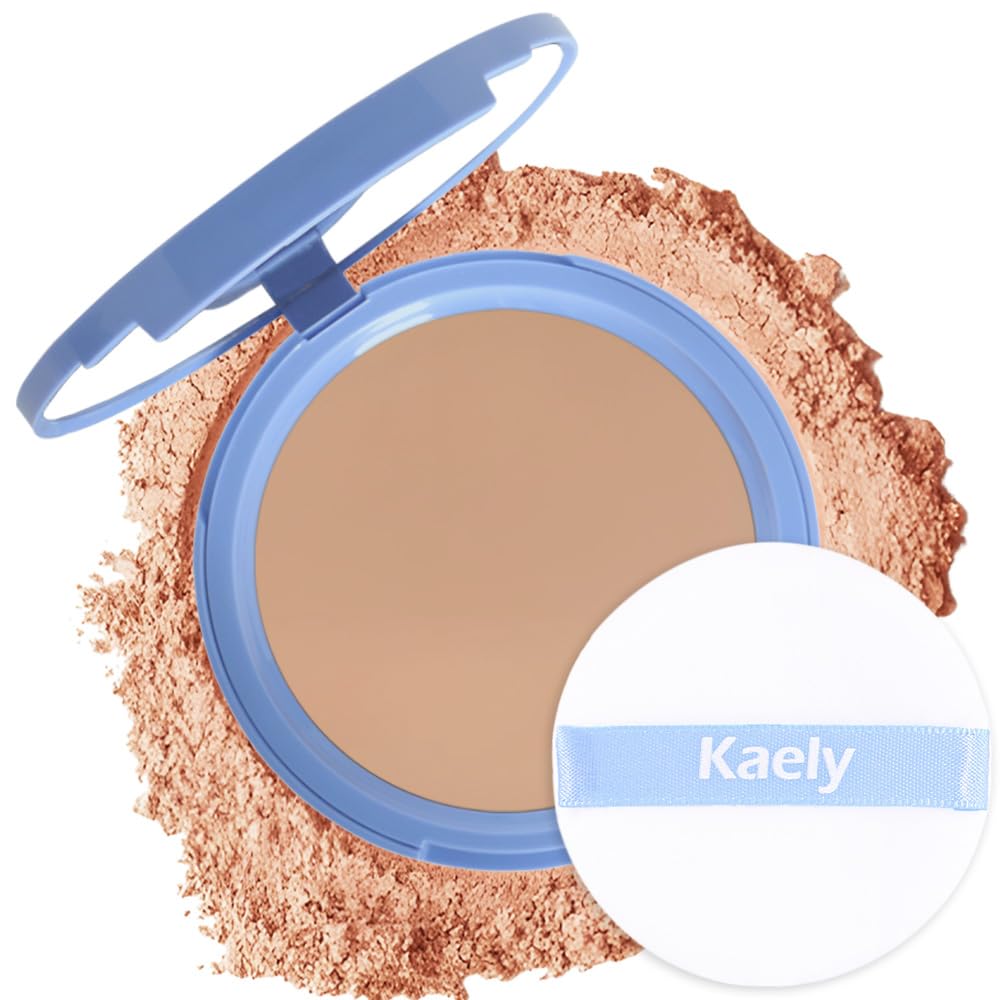 Kaely Oil Control Face Pressed Powder, Perfection Matte Compact Powder, Long Lasting Waterproof Finishing Powder Makeup, polvo compacto de maquillaje, Lightweight, Vegan, 250 Radiant Sand