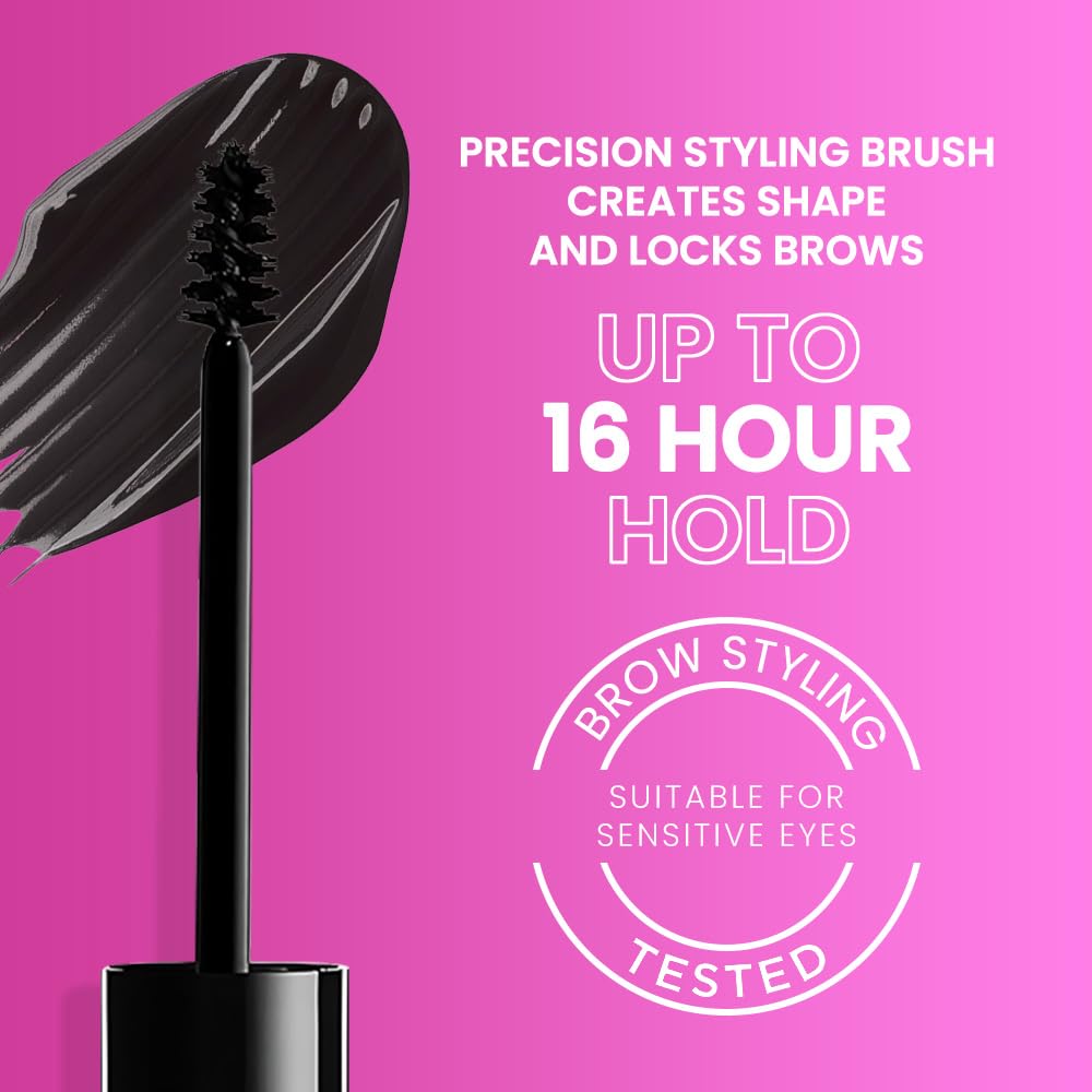 Kaely PROFESSIONAL MAKEUP Brow Glue, Tinted Eyebrow Gel, Eyebrow Mascara Waterproof, gel para cejas a prueba de agua, Eye Brow Fast Sculpt, Vegan & Cruelty-Free, 2Pcs-05 Black