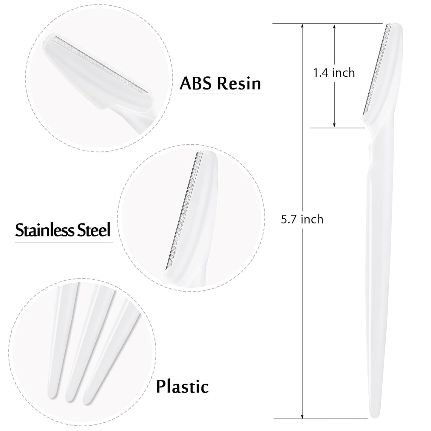 21 Pcs Eyebrow Razors, Face Razors Multipurpose, Exfoliating Dermaplaning Tools, Eyebrow Trimmers Shaver with Safety Cover, Facial Hair Removal for Women Men Body Use (White)