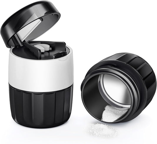 DEPAD 3-in-1 Pill Crusher and Pill Cutter, Pills Crusher Fine Powder with Stainless Steel Grinding Head, Pil Grinder with Storage for Tablets, Cutter Splitter for Small and Tiny Pills
