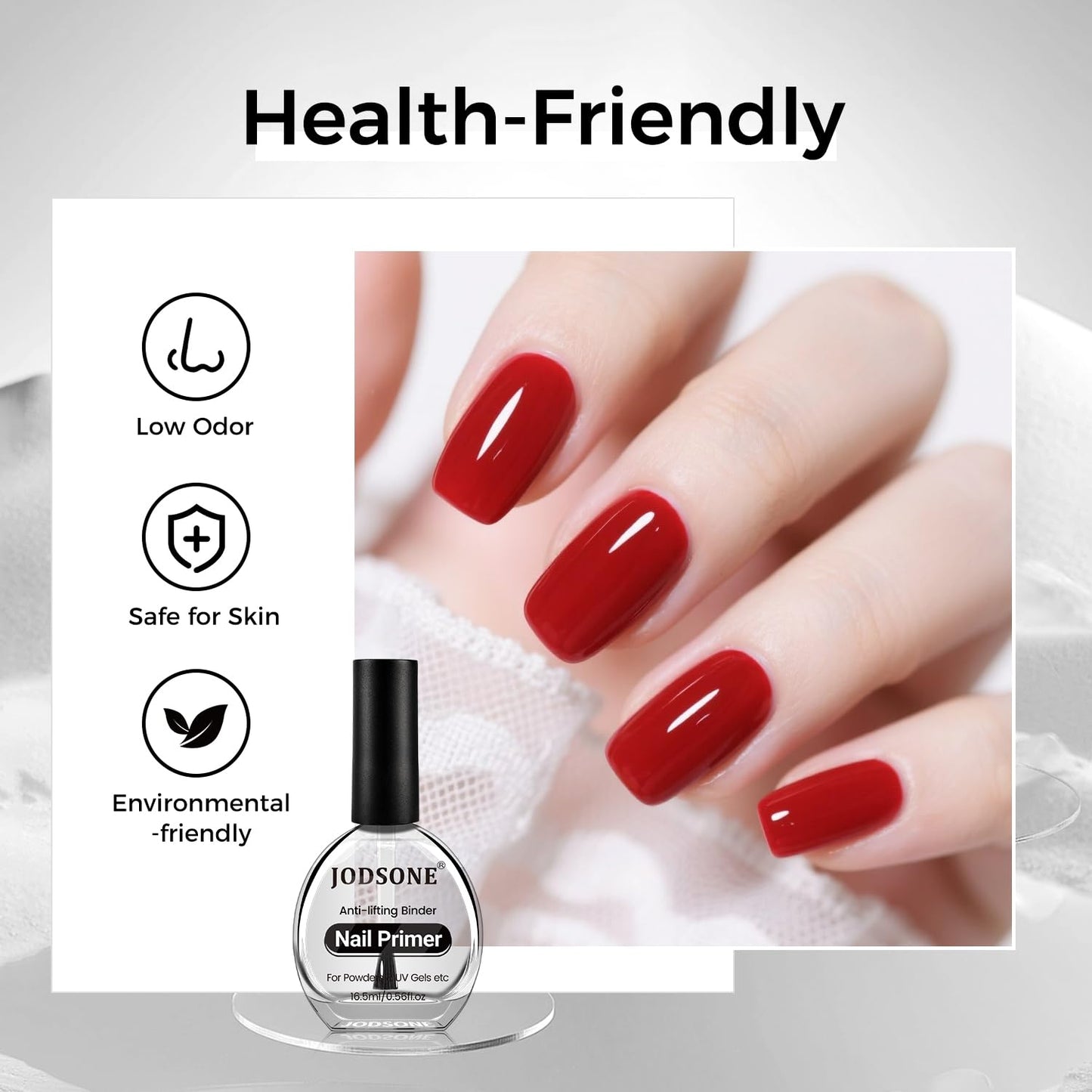 JODSONE 2Pcs 16.5ml Nail Dehydrate And Nail Primer For U V Gels Superior Bonding Professional Salons Set DIY Art Design Long Lasting Gift