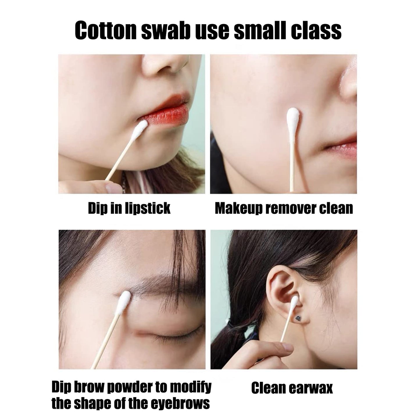 Thick Cotton Swabs,XL Size Natural Bamboo Cotton Buds 3 pack